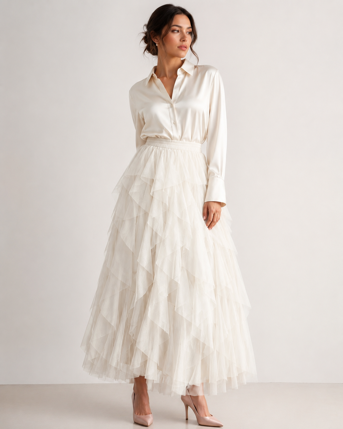 Layered ruffled tulle Skirt