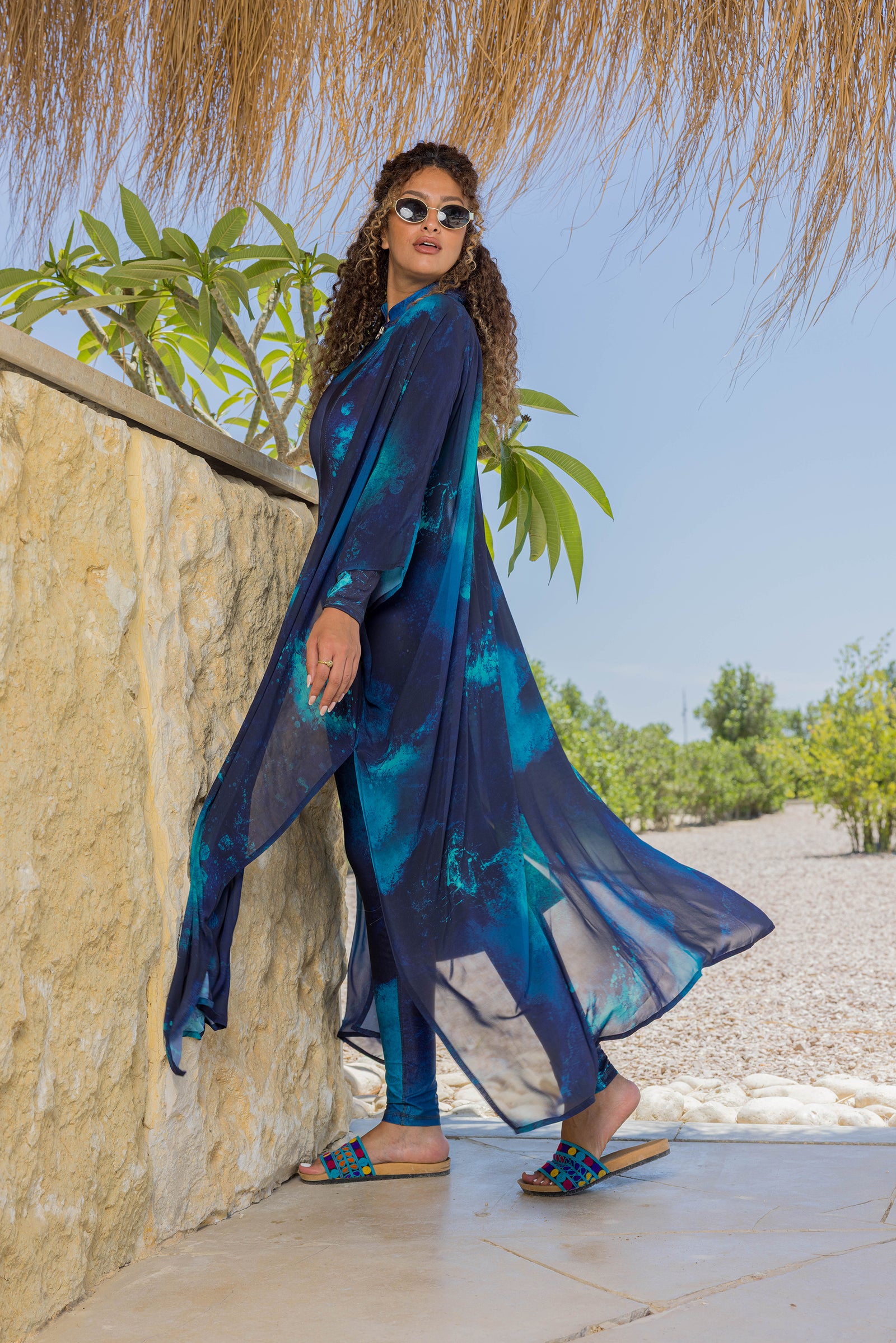 Deep Seas tulle Kimono