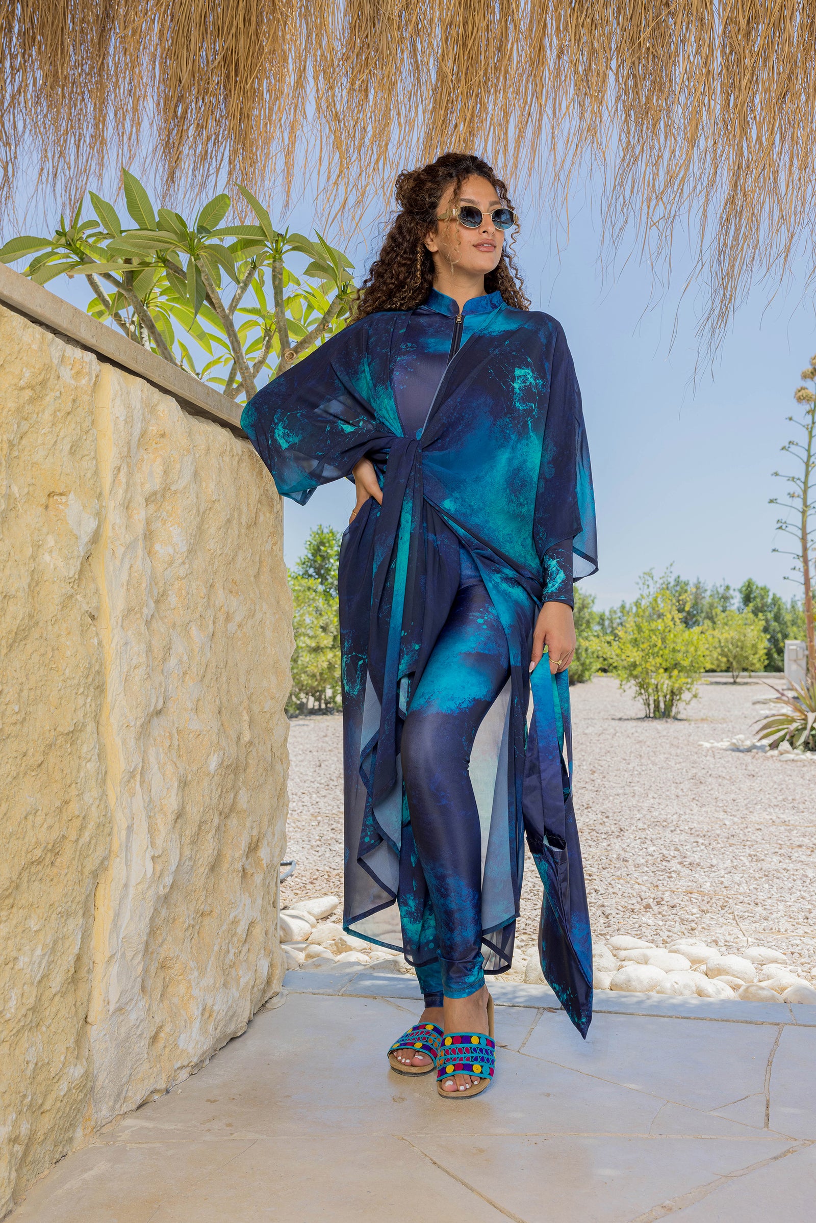 Deep Seas tulle Kimono