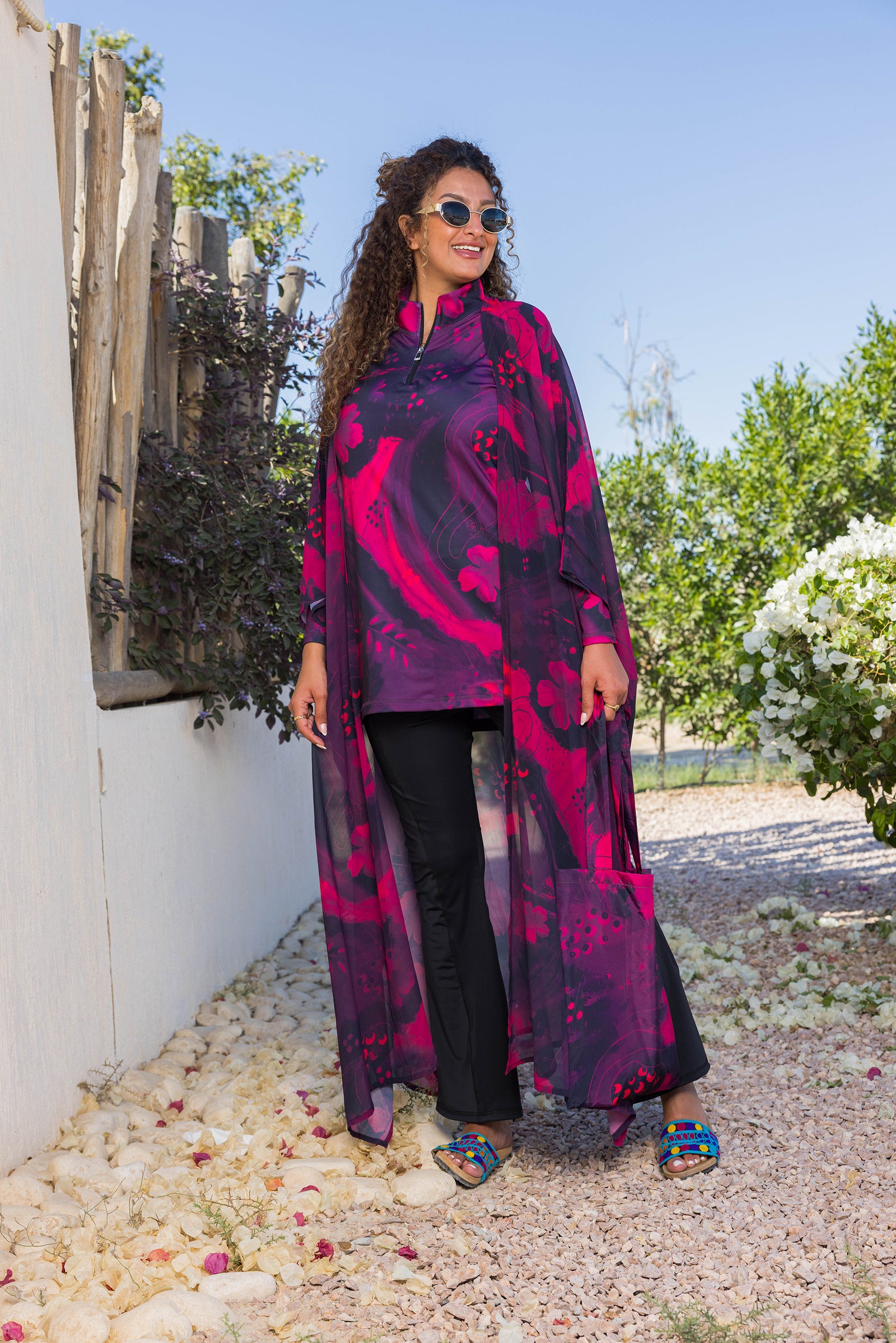 Scarlet Bloom Chiffon Kimono