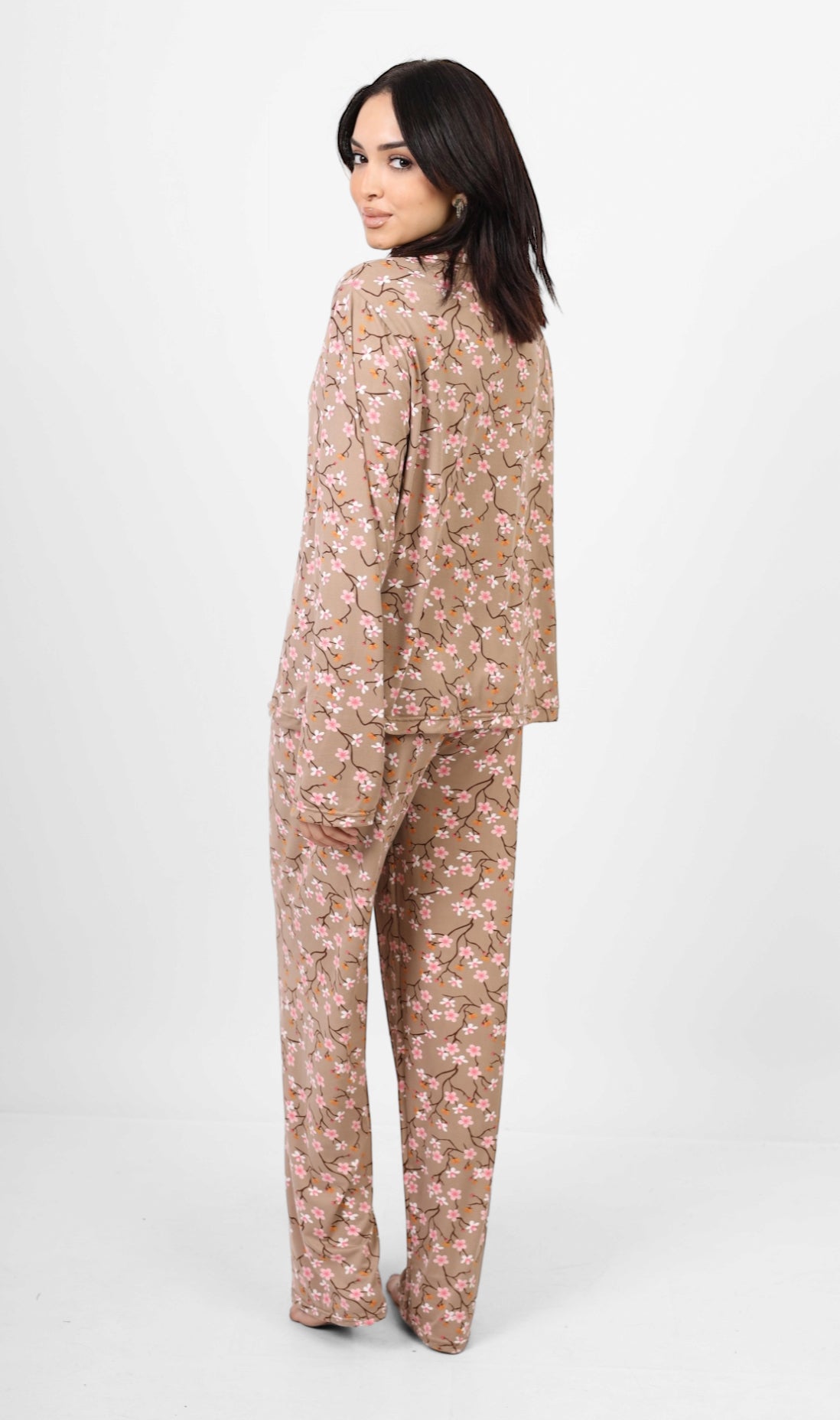 Long Sleeved classic pjs - Beige
