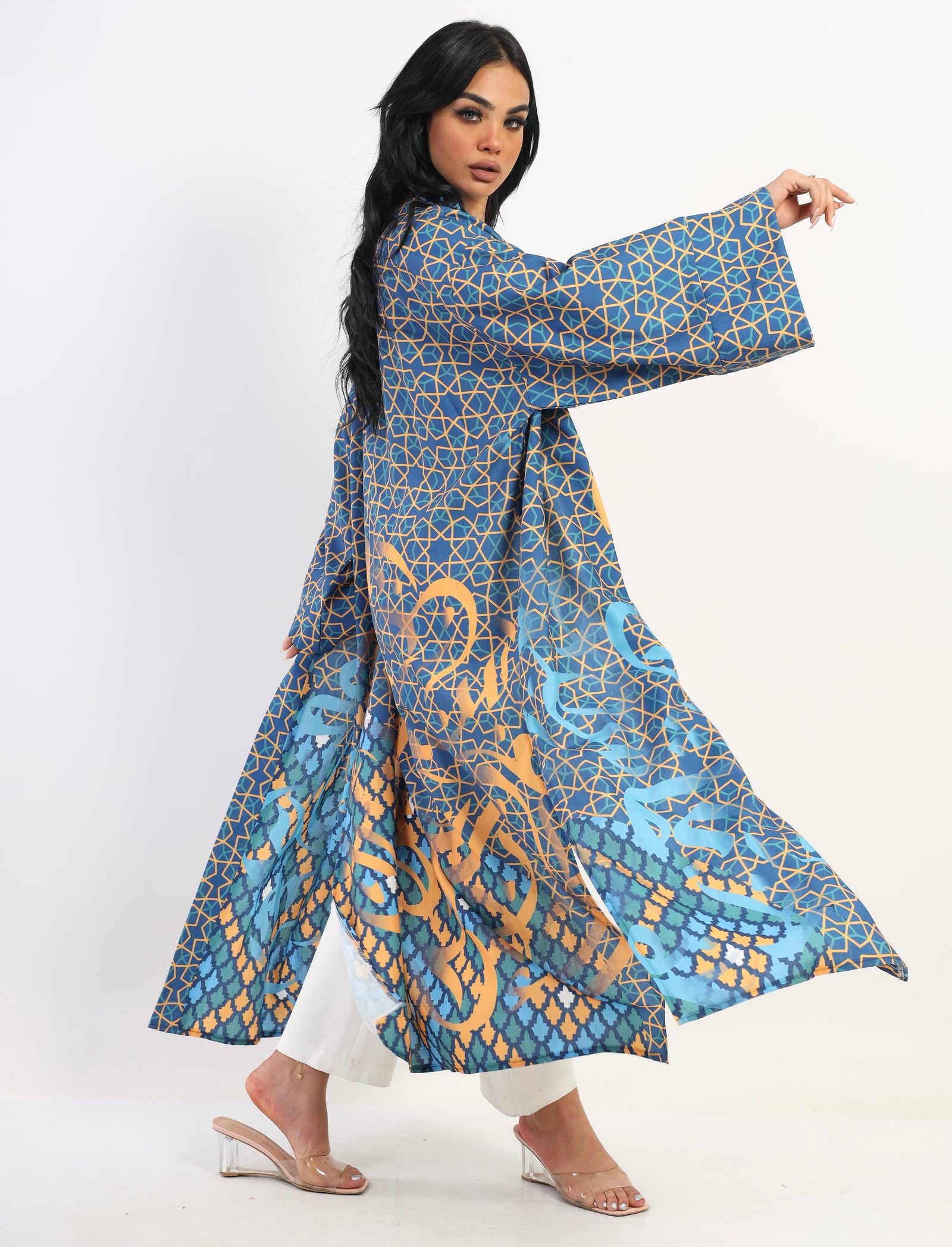 Holy Linen Abaya kimono - blue