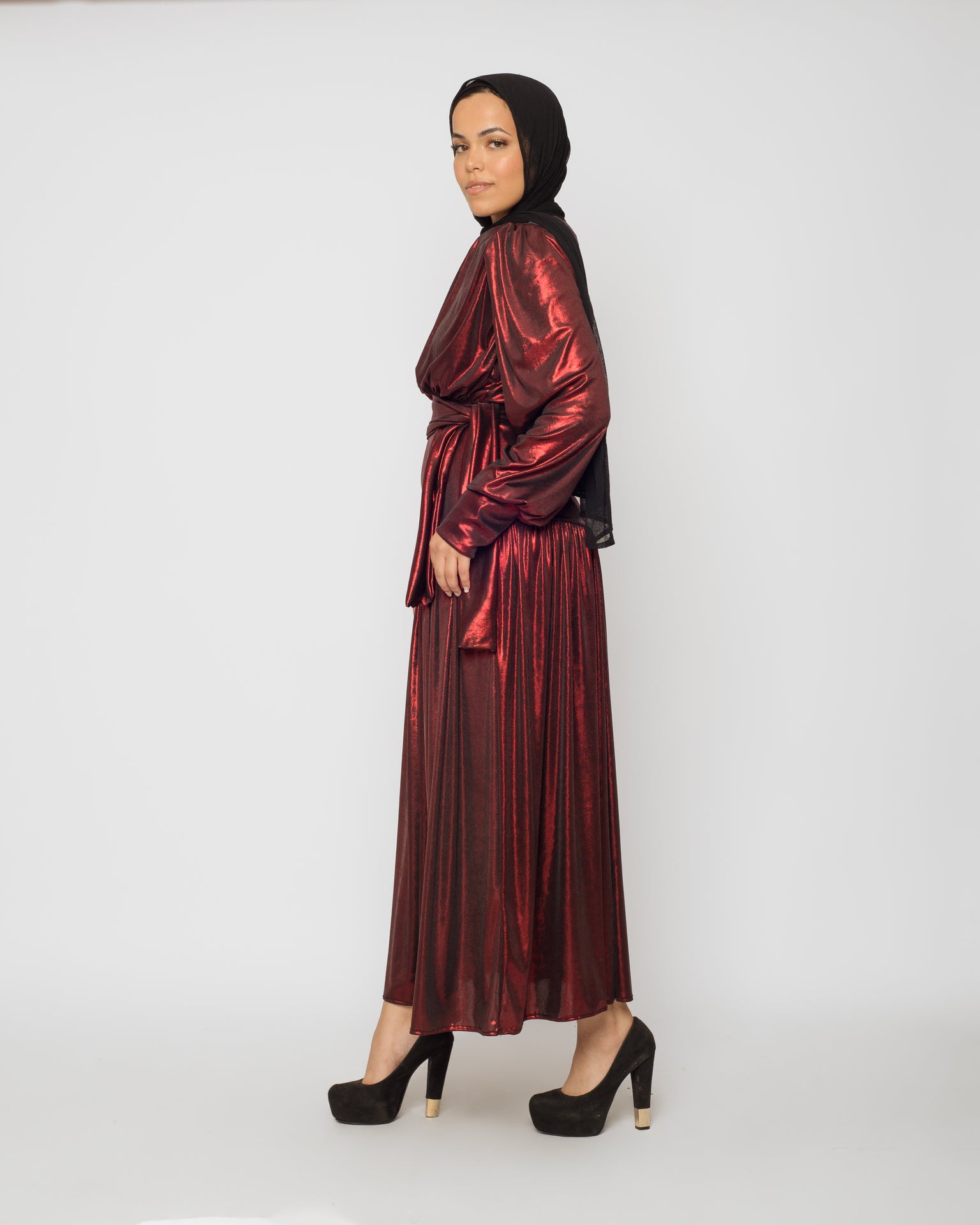 Midnight Maxi Disco Dress - Maroon