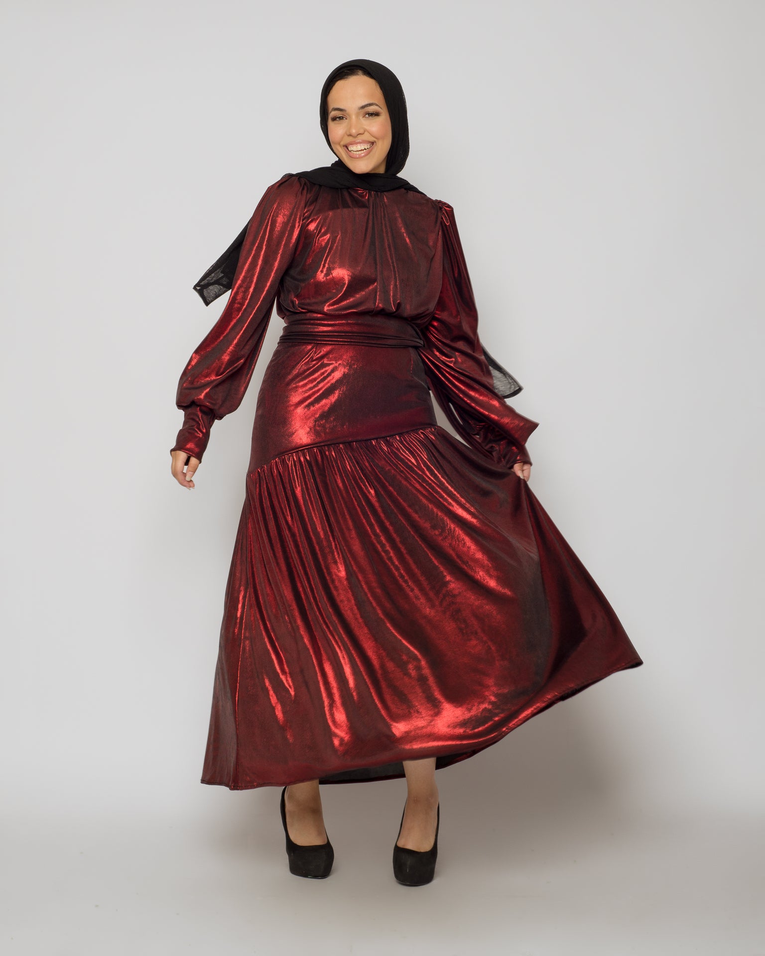 Midnight Maxi Disco Dress - Maroon