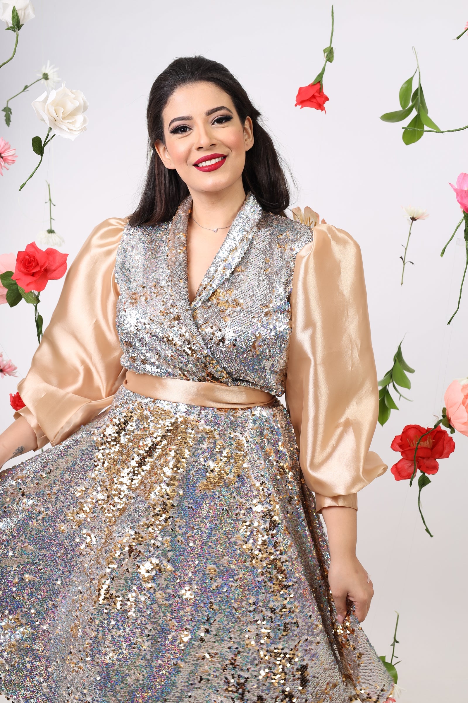 Disco Baby sequin blazer dress - Gold