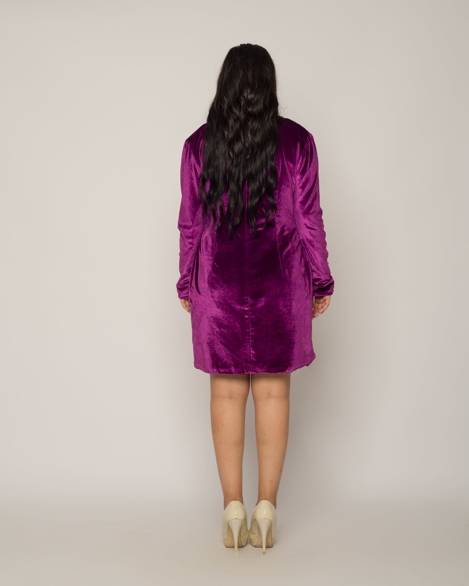 Velvet Blazer dress - Magenta