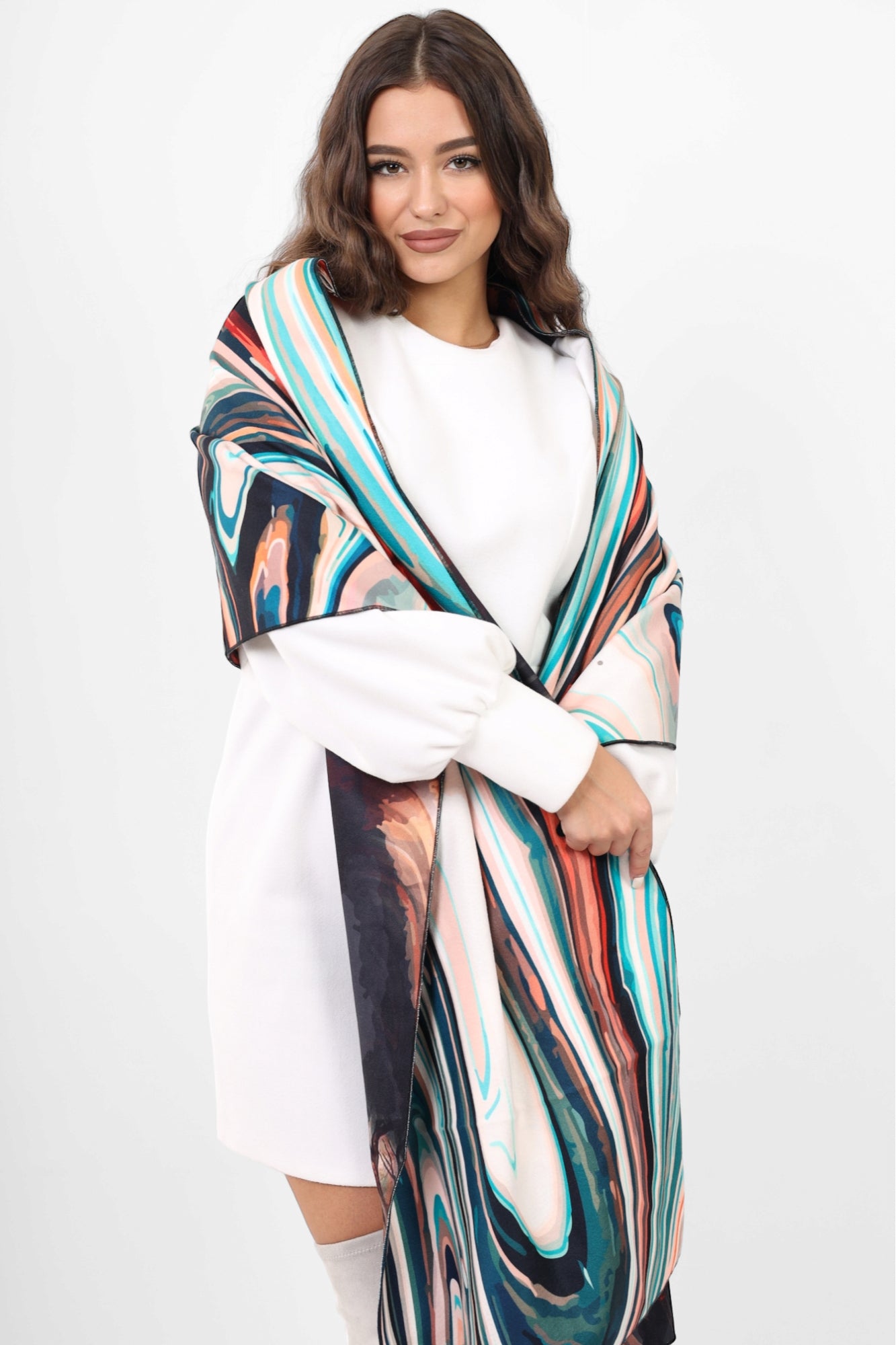Doubleface wool Shawl - Marble