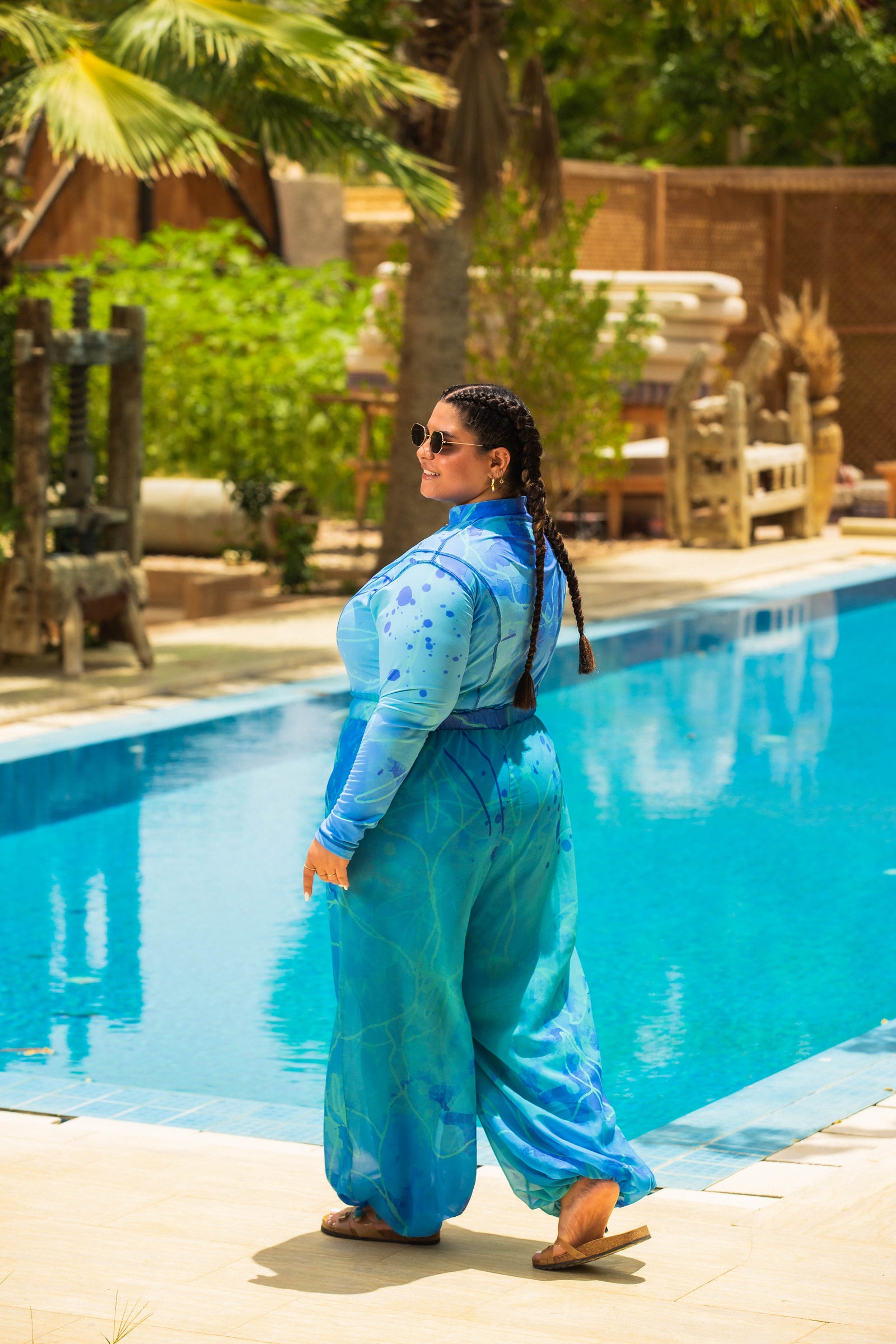 Splash Catsuit Swimsuit Set - Blue