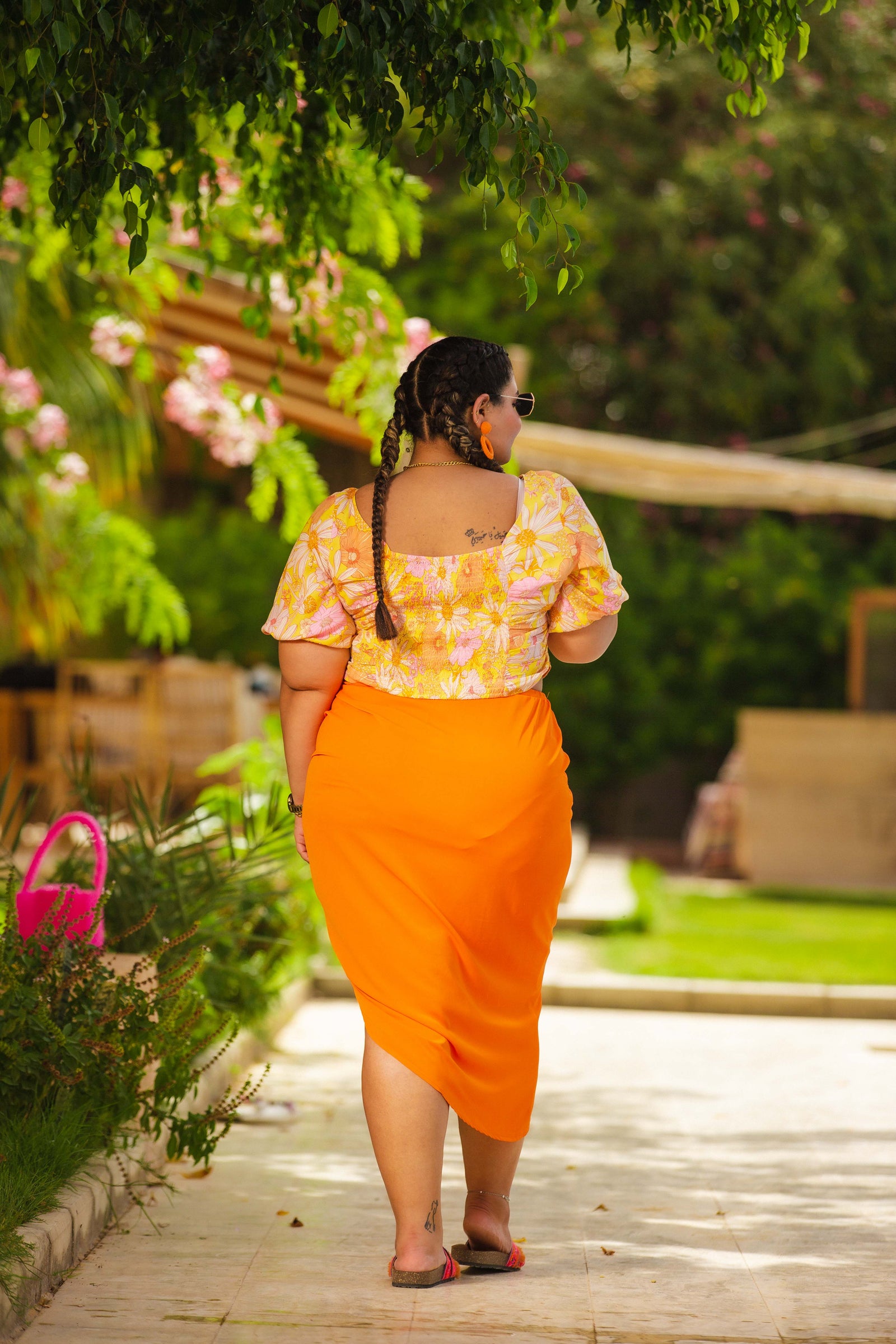 The Orange Gathered Skirt