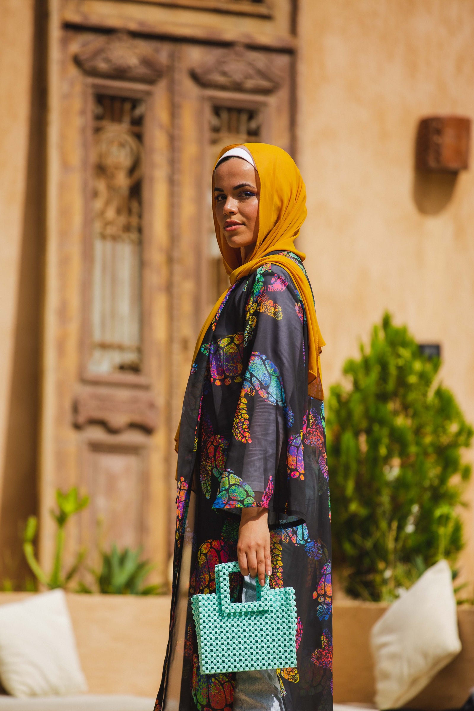 The Turtle chiffon kimono - Black