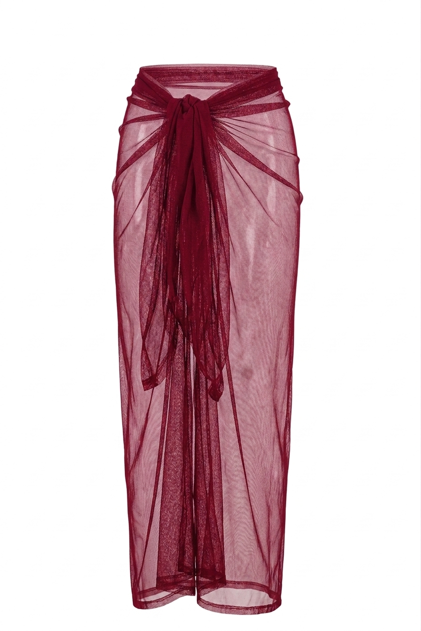 Maroon Tulle Sarong
