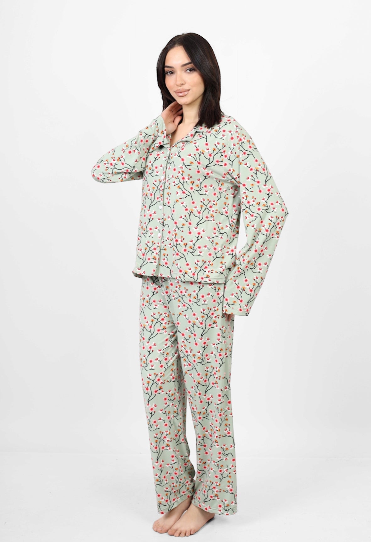 Long Sleeved classic pjs - Mint