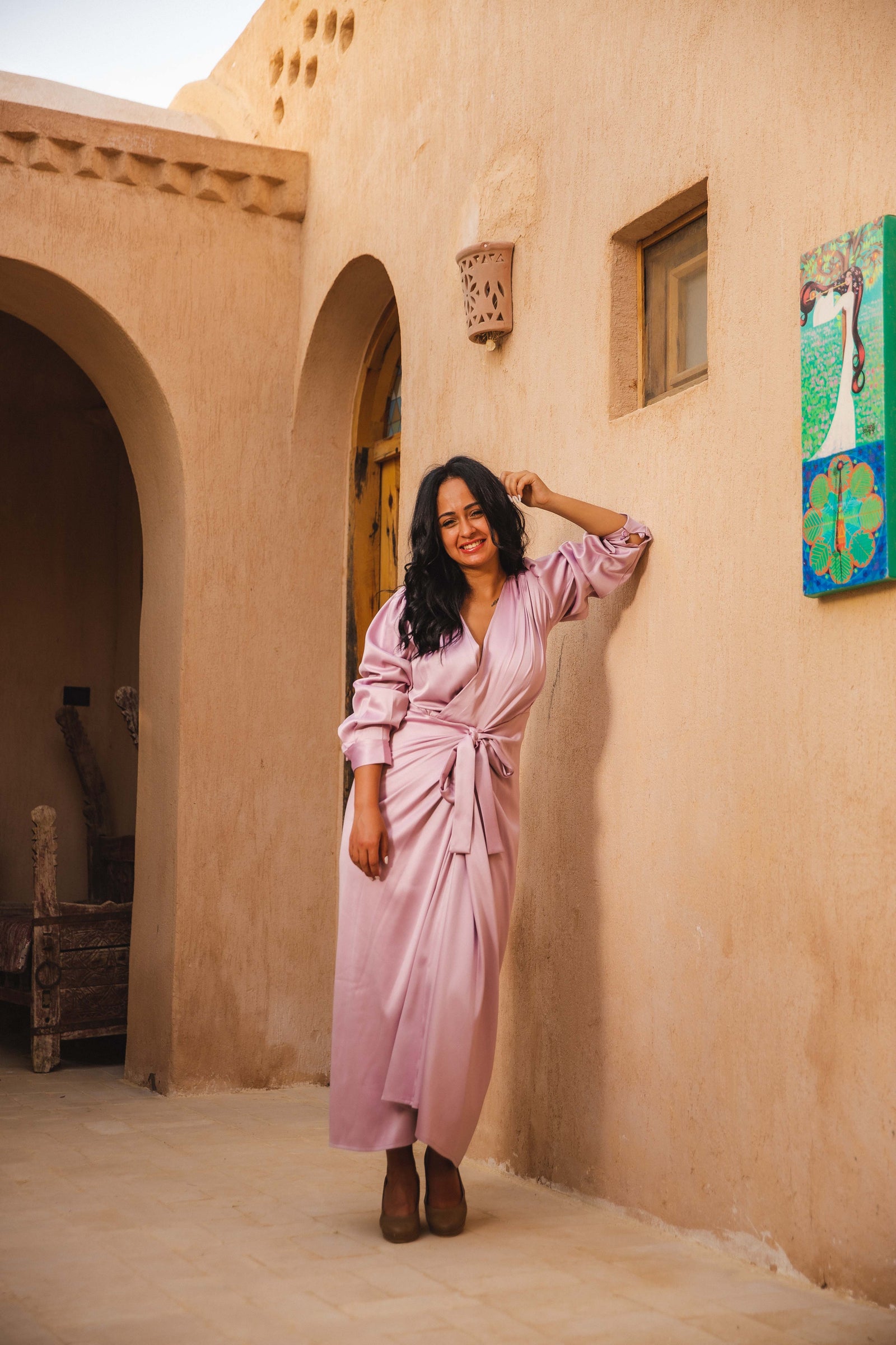 The Royal Satin wrap dress - Kashmir