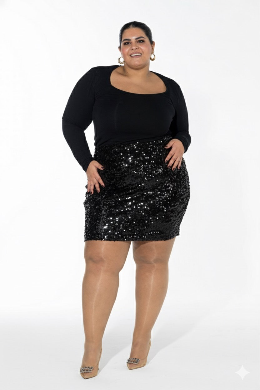 Scarlet Mini Spark Skirt - black
