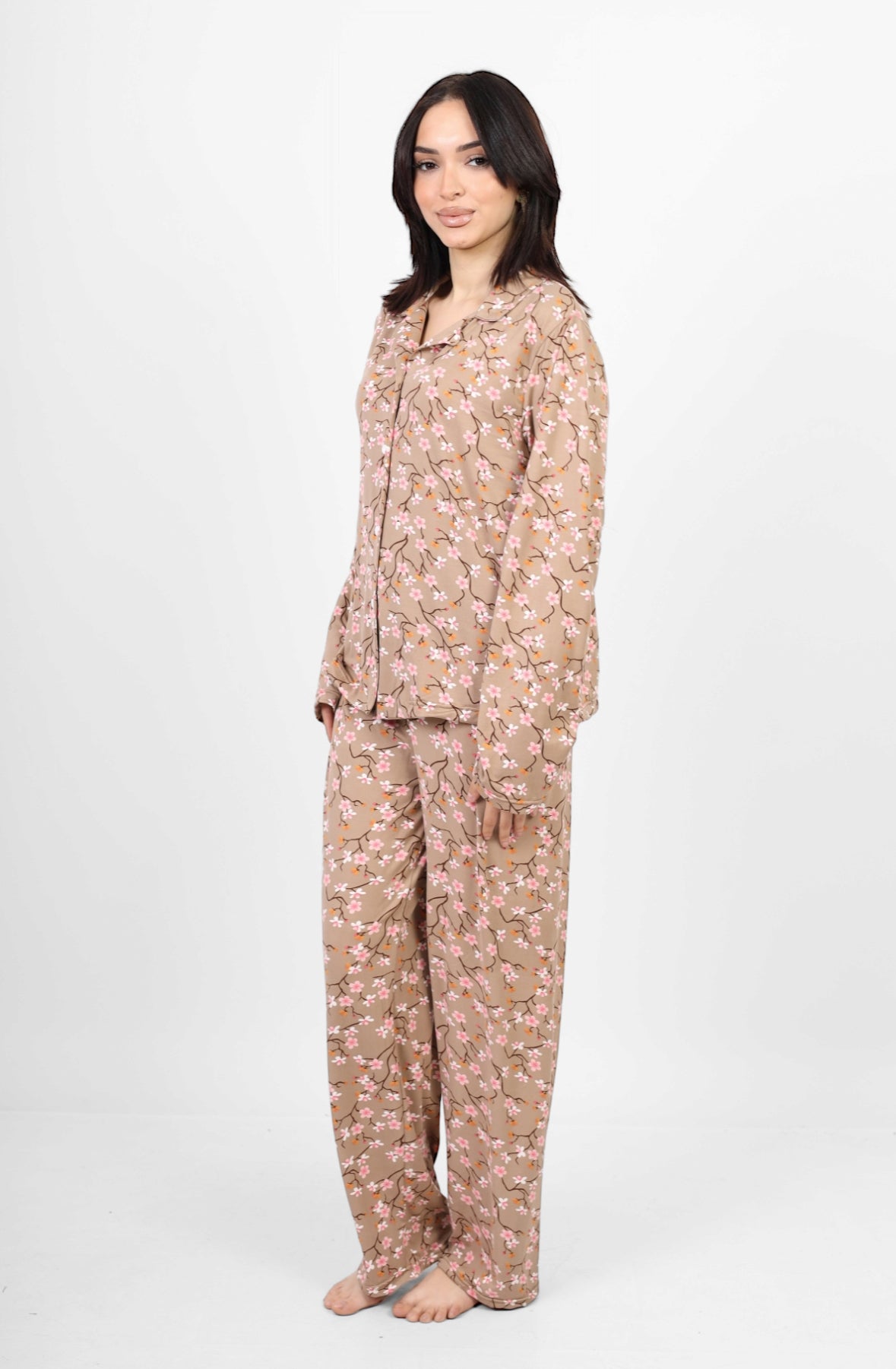 Long Sleeved classic pjs - Beige