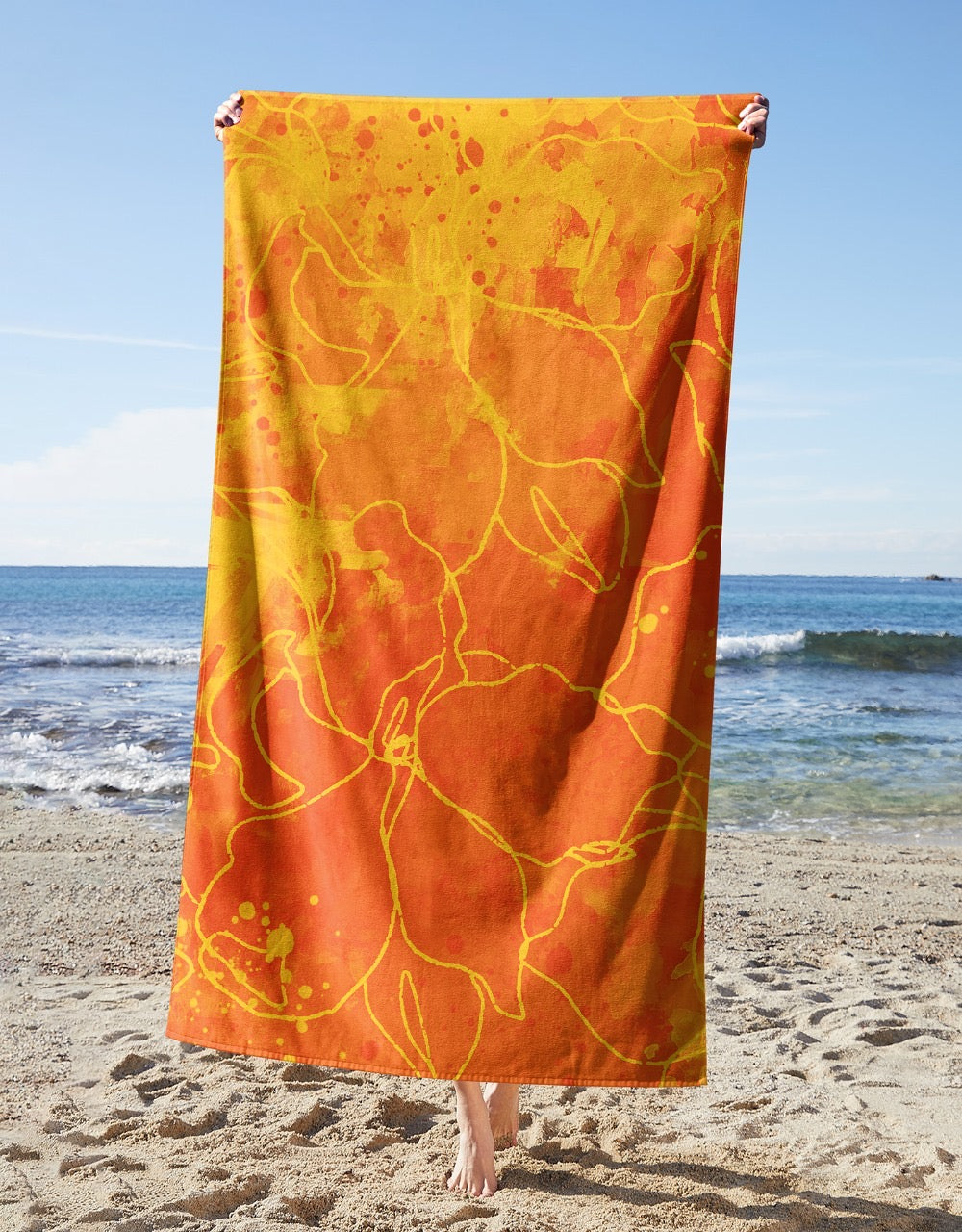 Orange splash - Beach Towel