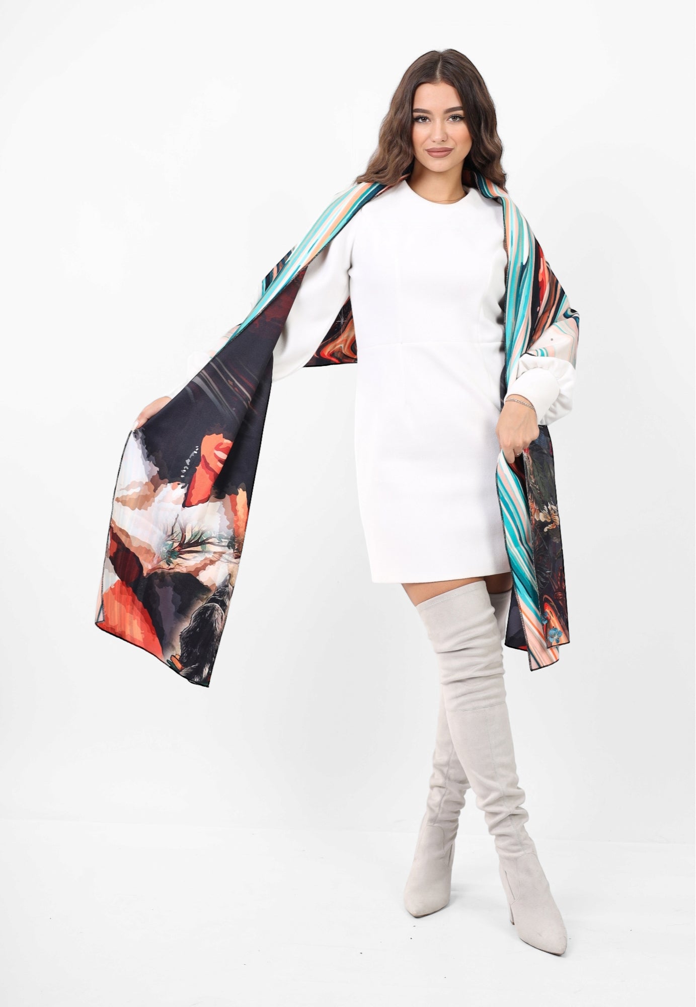 Doubleface wool Shawl - Marble