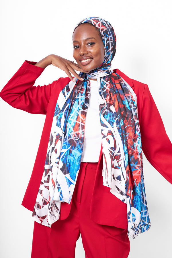 The Mural Satin Scarf
