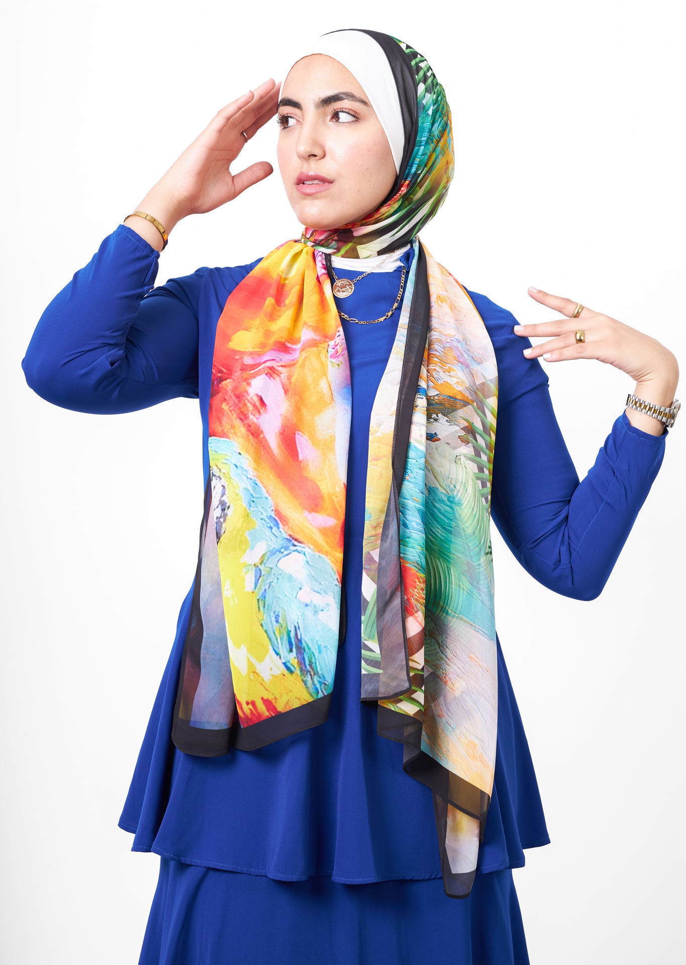 The Rainbow Satin Scarf