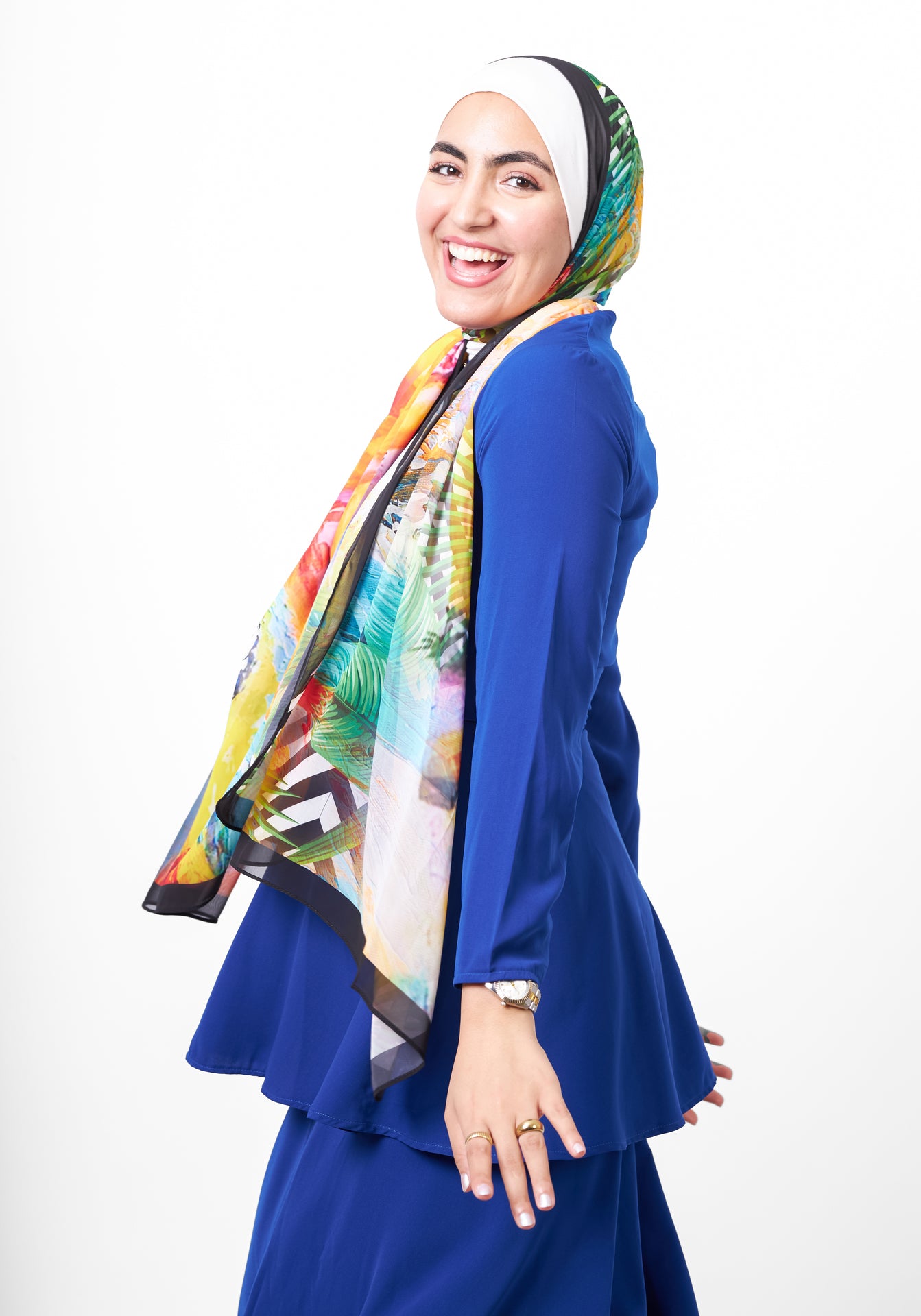 The Rainbow Satin Scarf