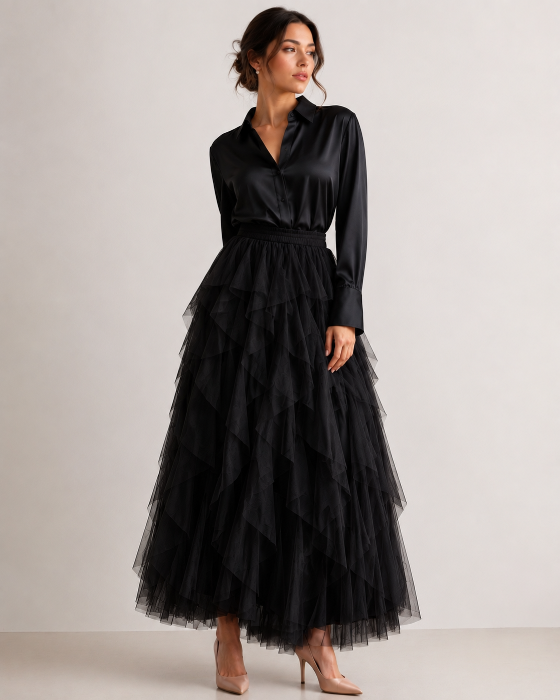 Layered ruffled tulle Skirt