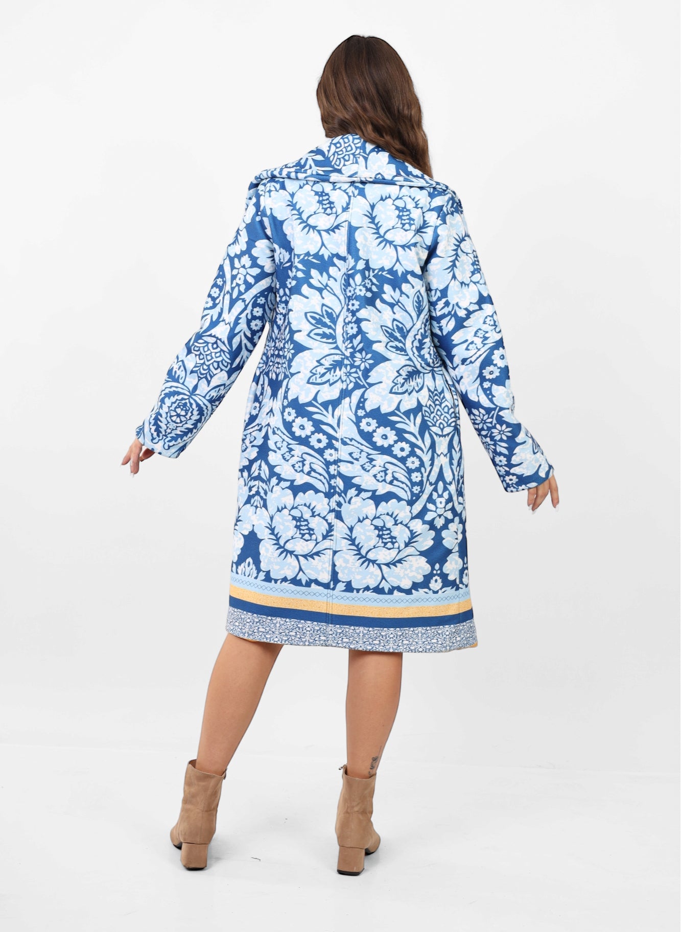 The leaves Wool Coat - Blue