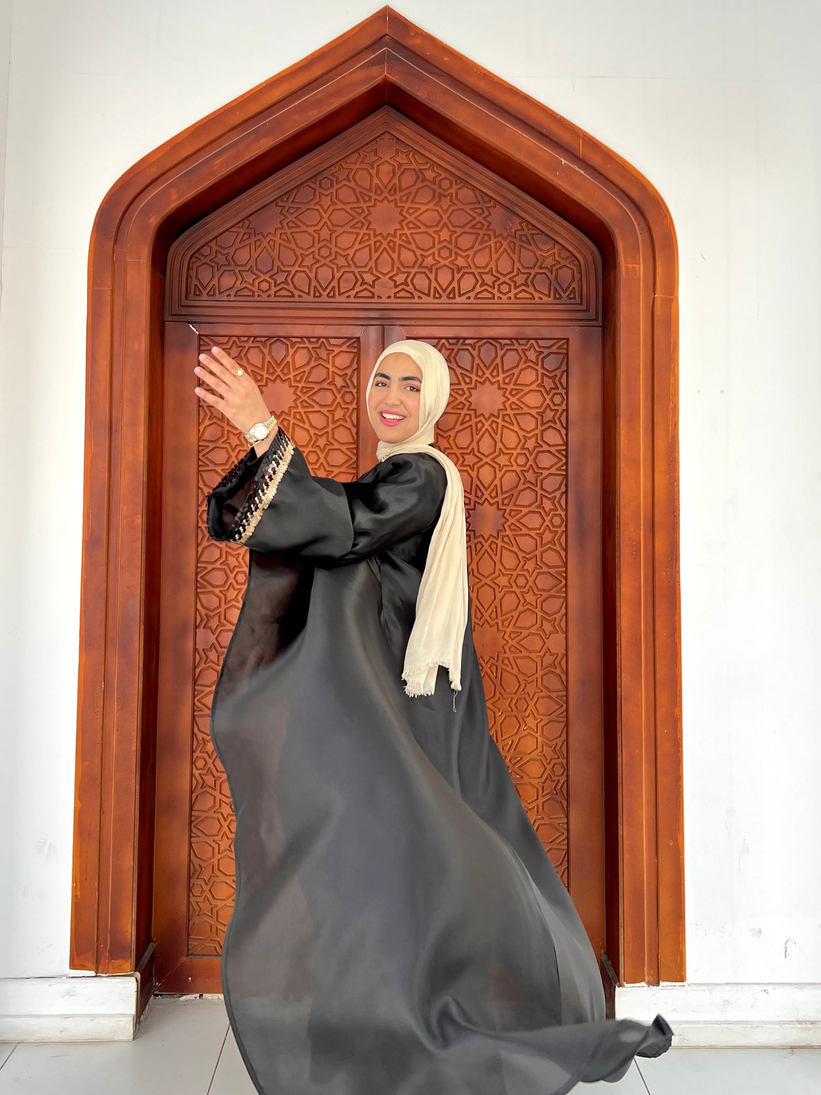 Organza Abaya kimono - Black