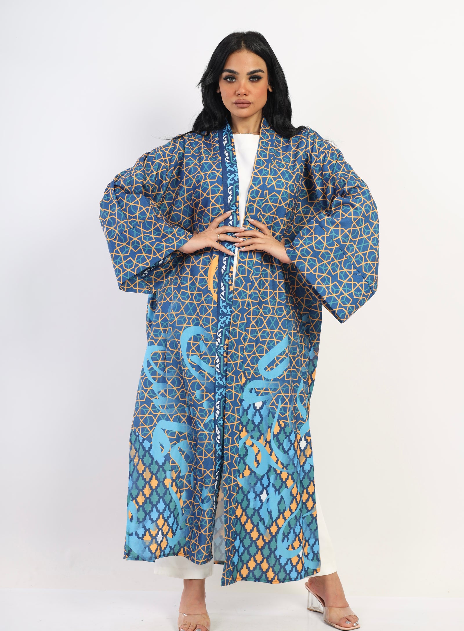 Holy Linen Abaya kimono - blue