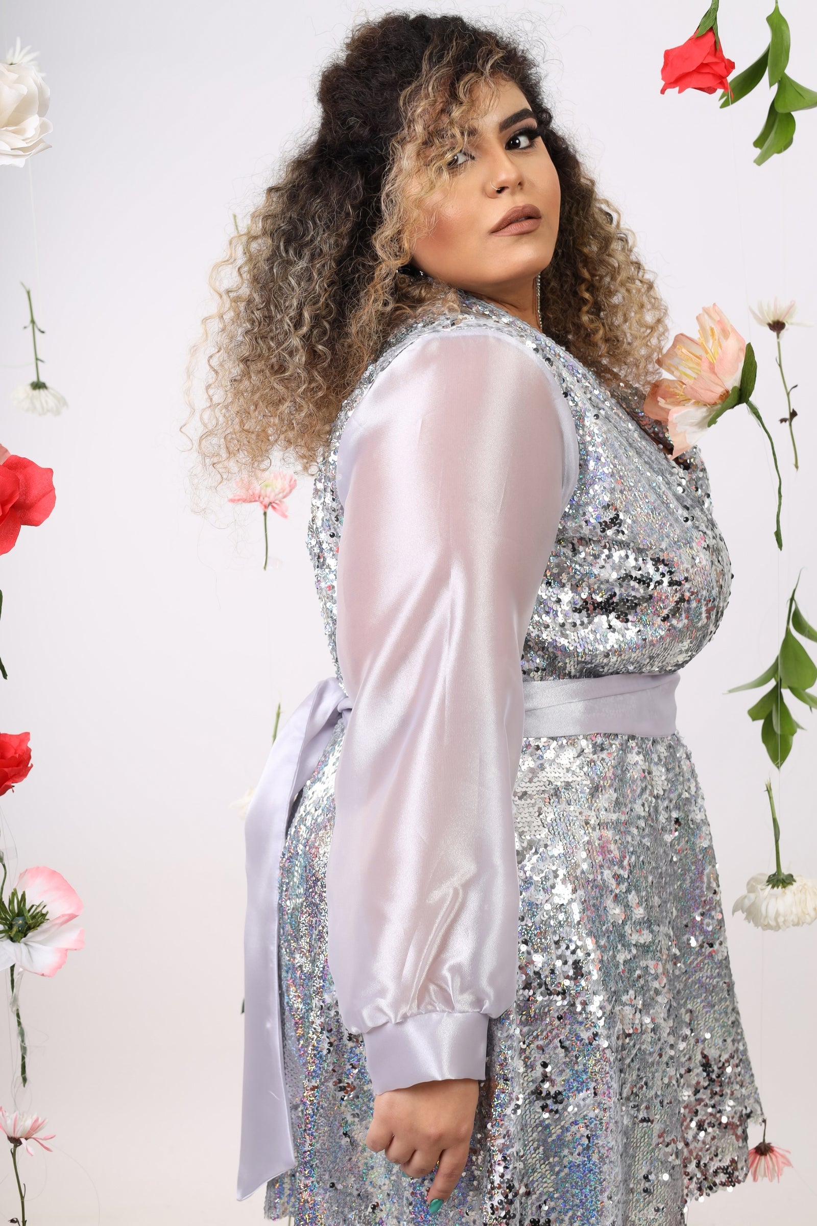 Disco Baby sequin blazer dress - Silver