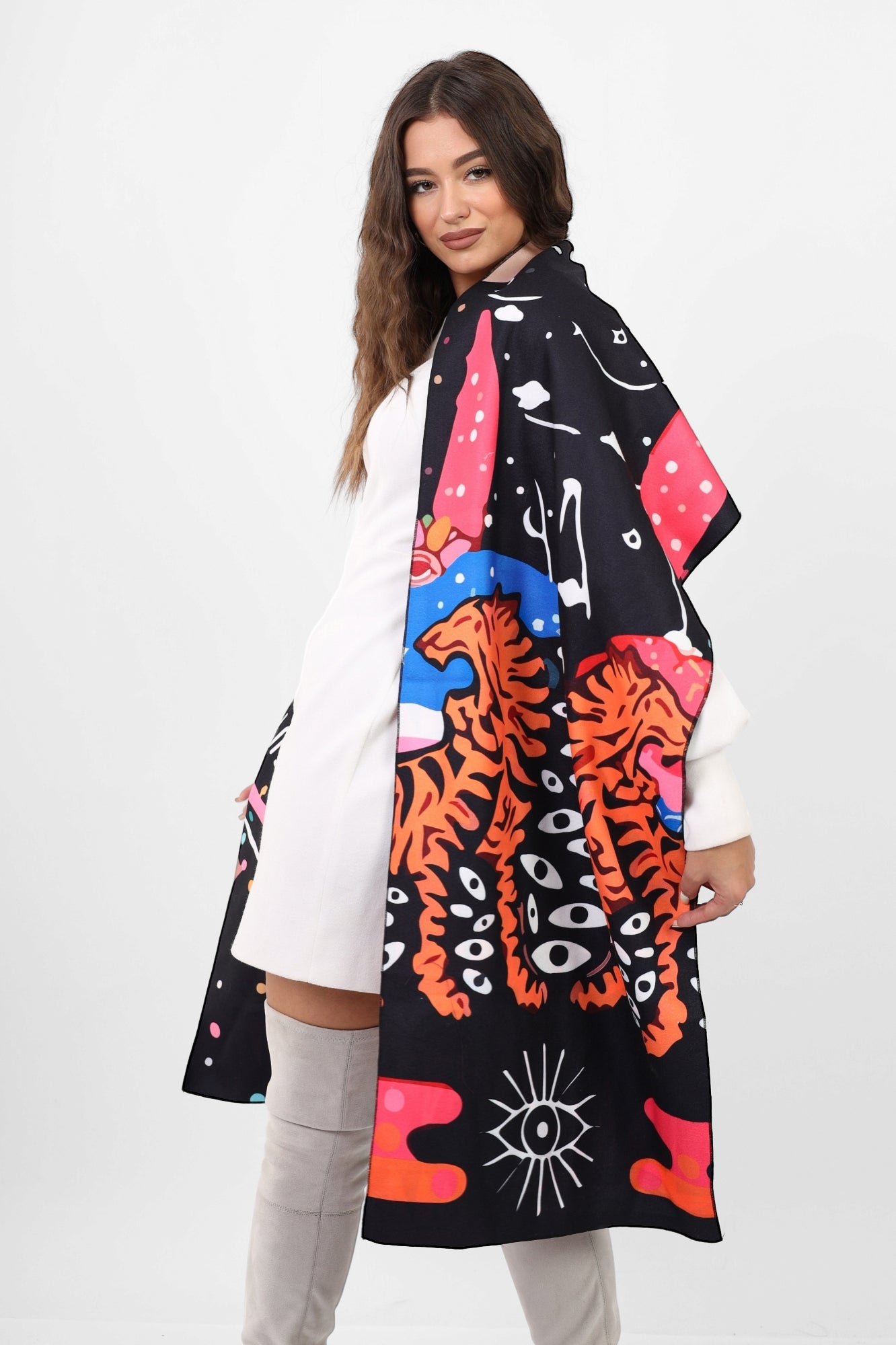 Double face wool Shawl - Black