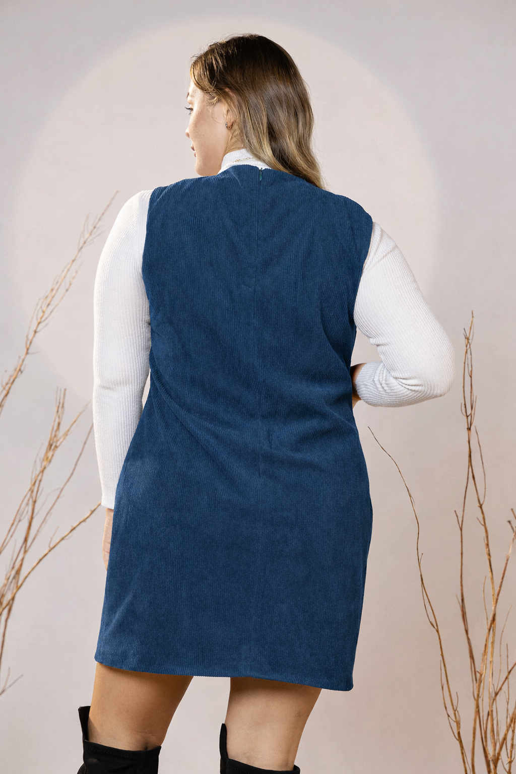 The Teal Pocket Cord Dress