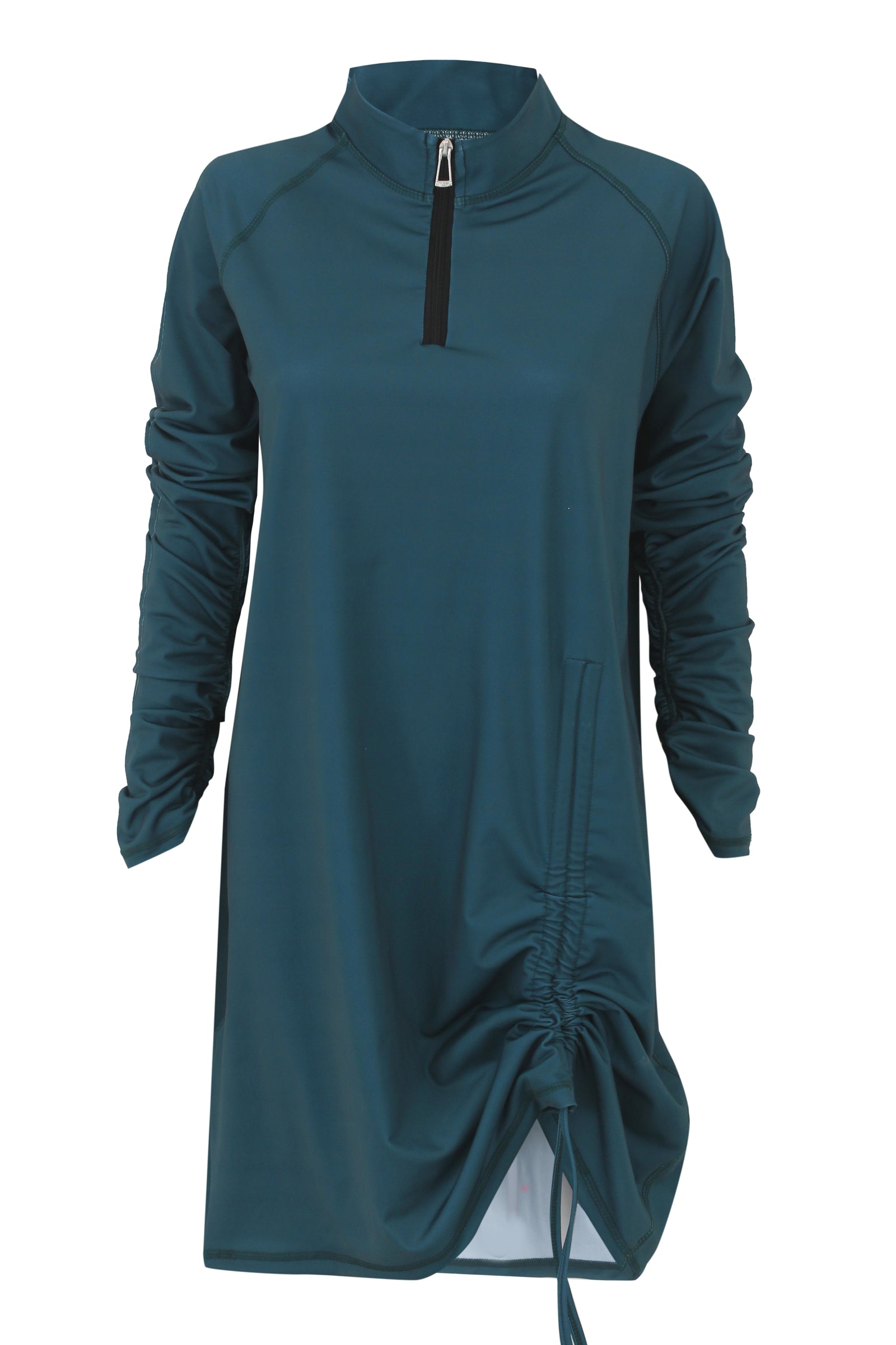 Teal Ruched Swim Top