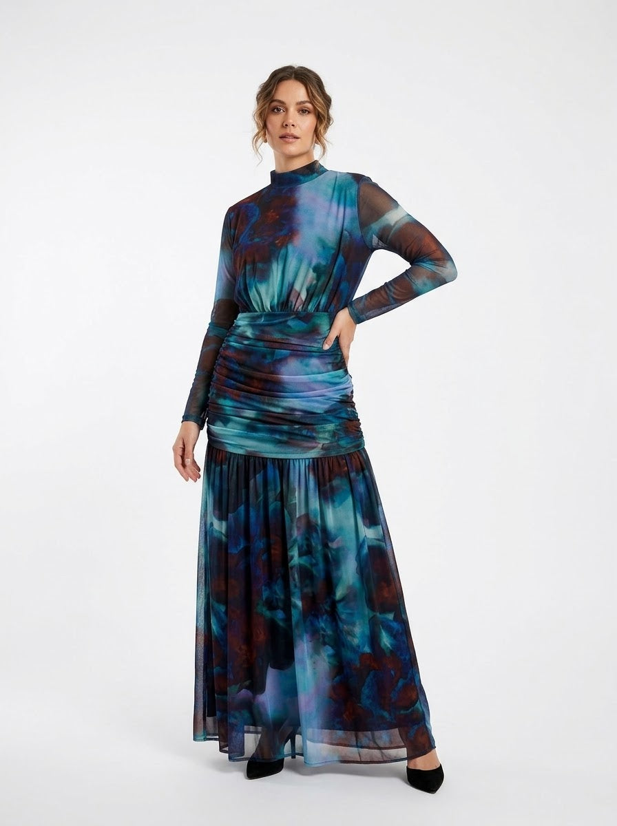 Aura Watercolor Tiered Maxi