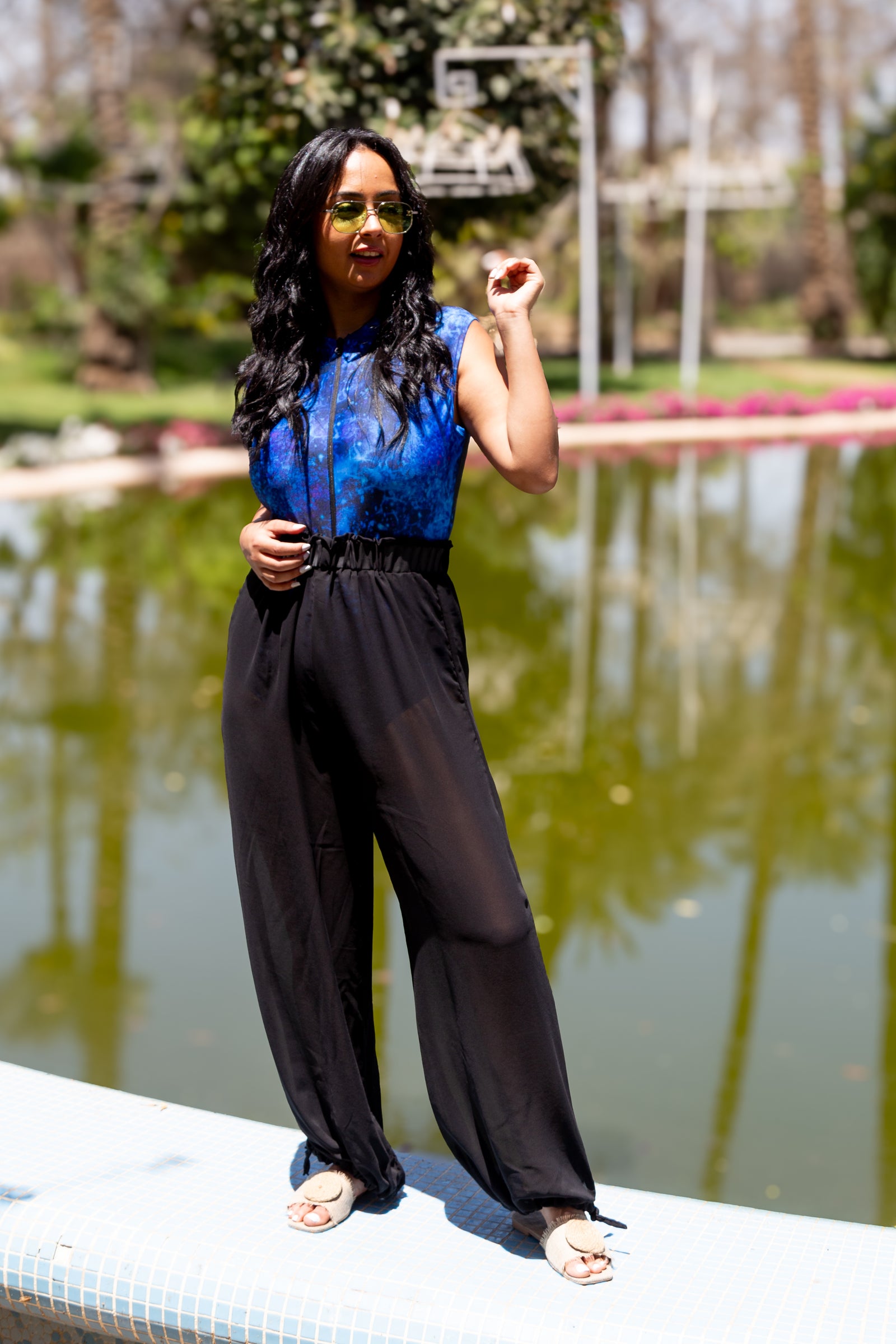 Diva chiffon pants - Black