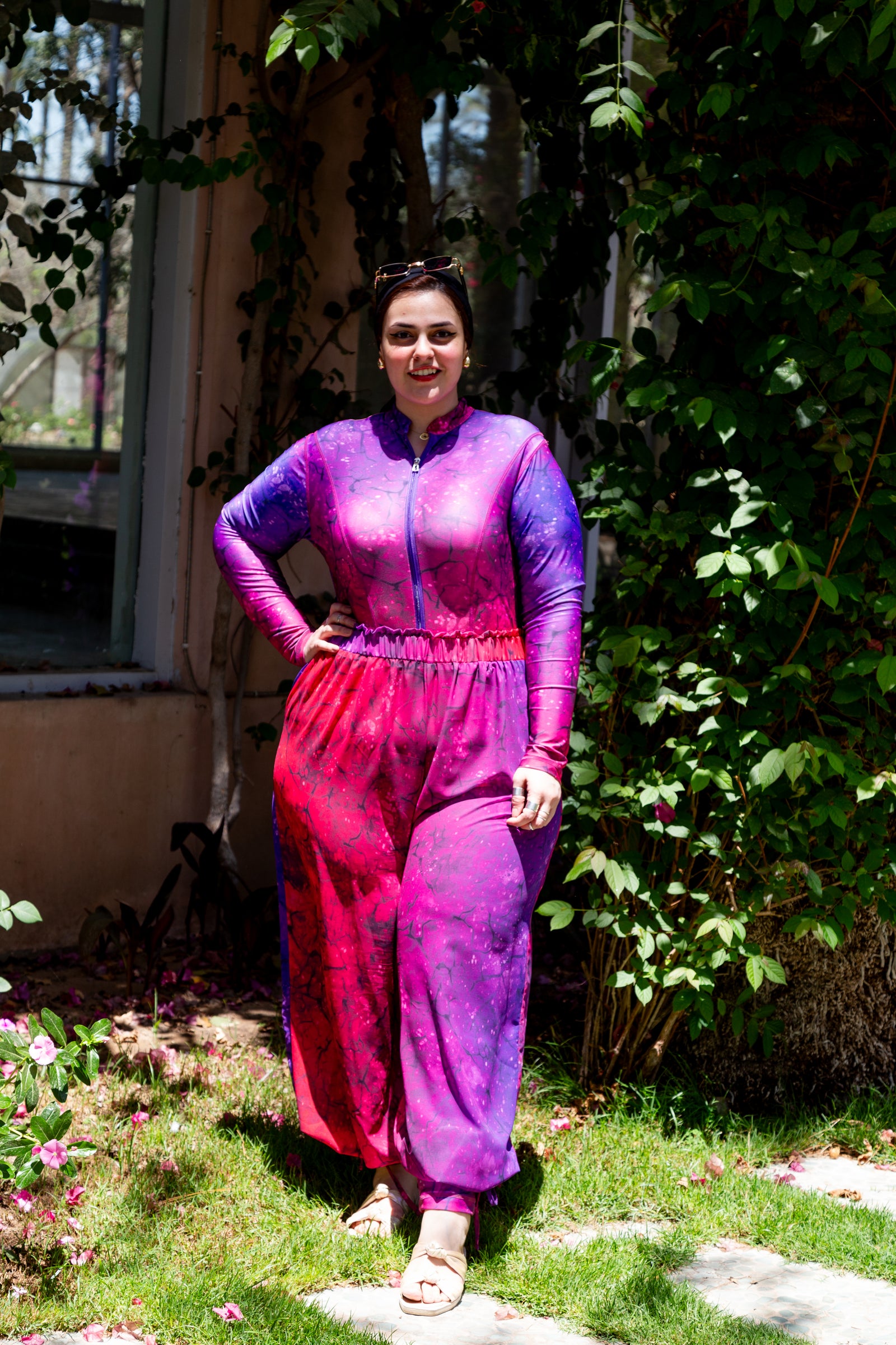 PInk thunder chiffon pants- Fuschia