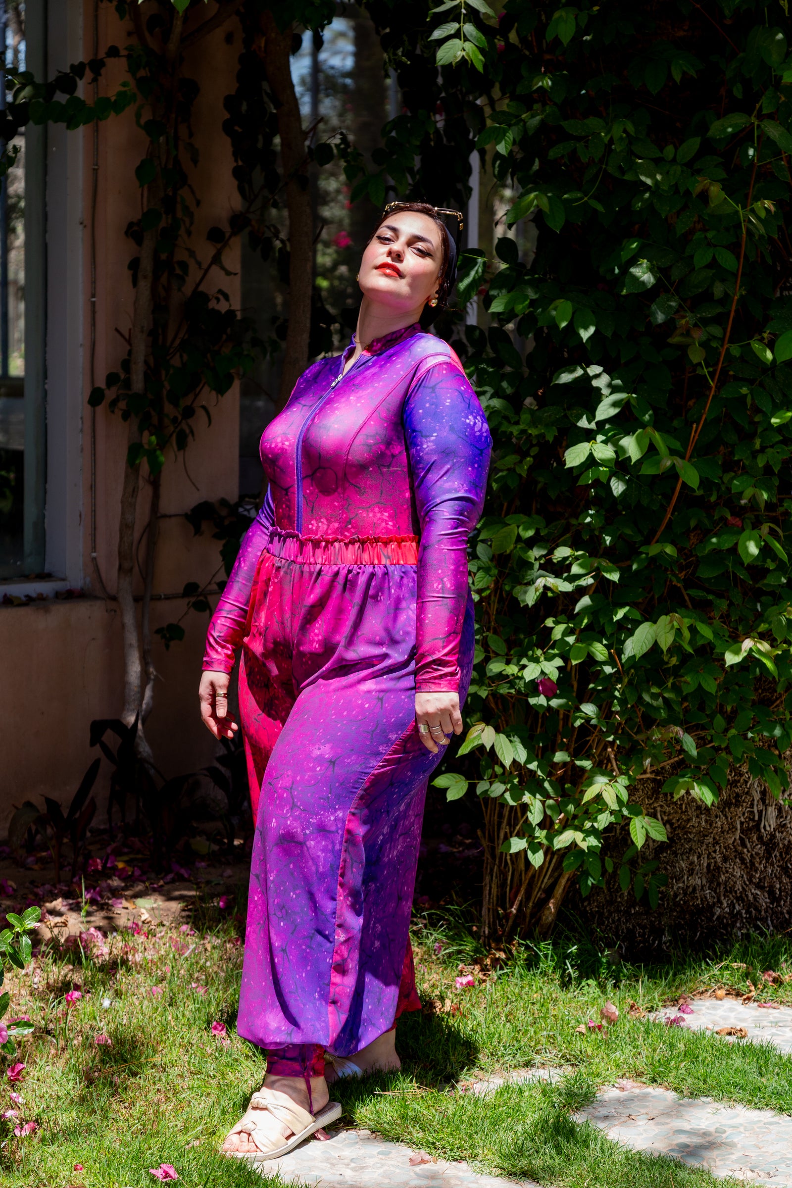 PInk thunder chiffon pants- Fuschia