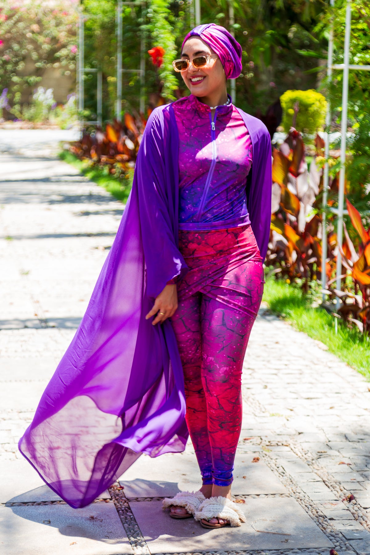 PInk thunder Basic Burkini - Fuschia