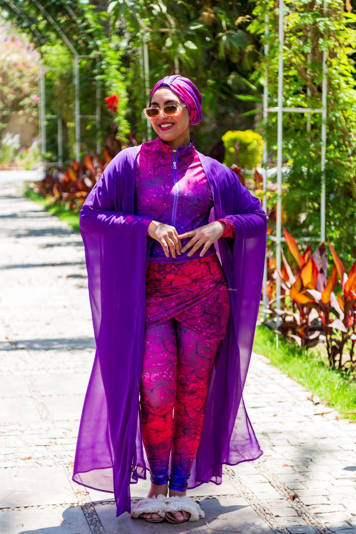 PInk thunder Basic Burkini - Fuschia