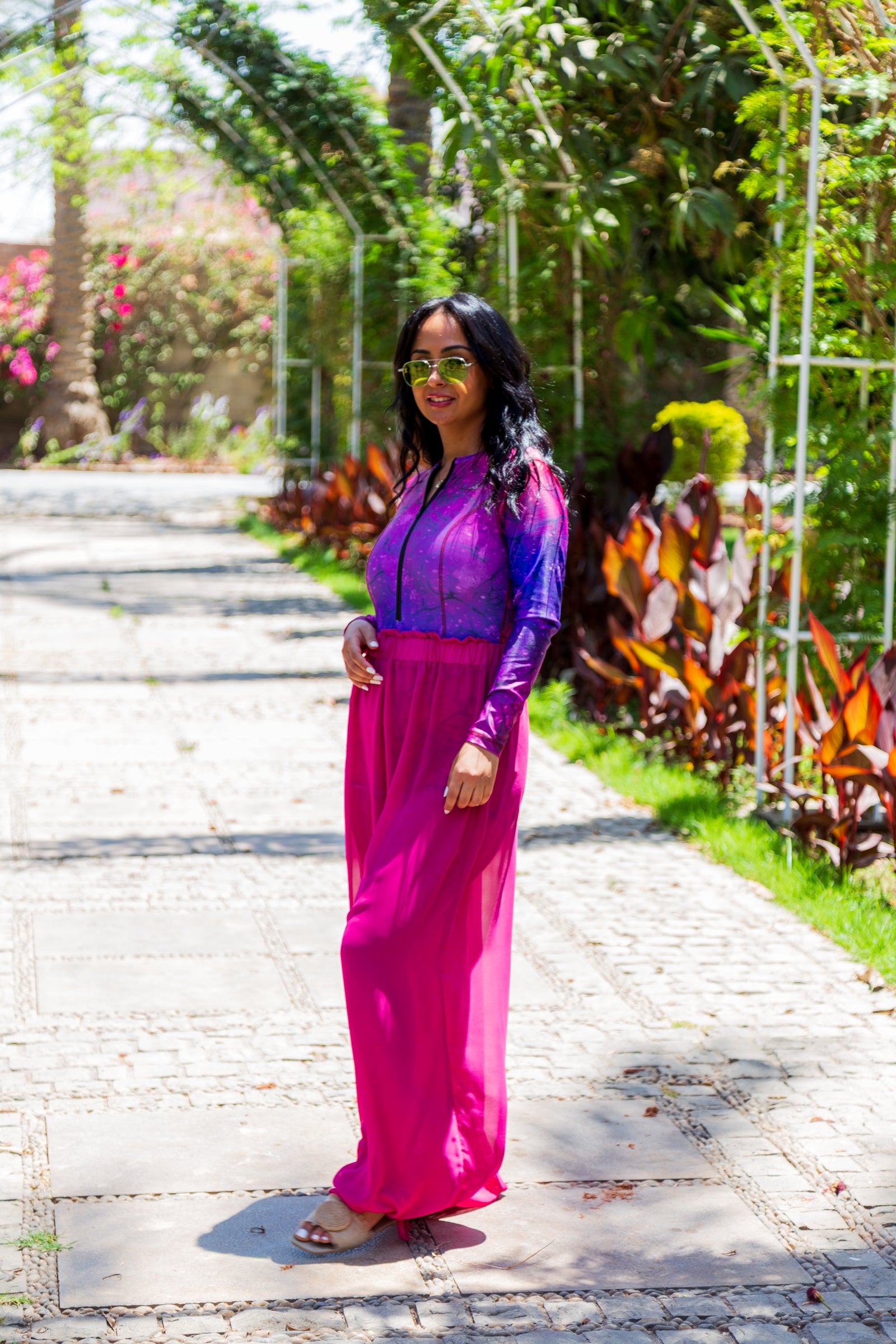 Cherry Chiffon pants - Fuschia
