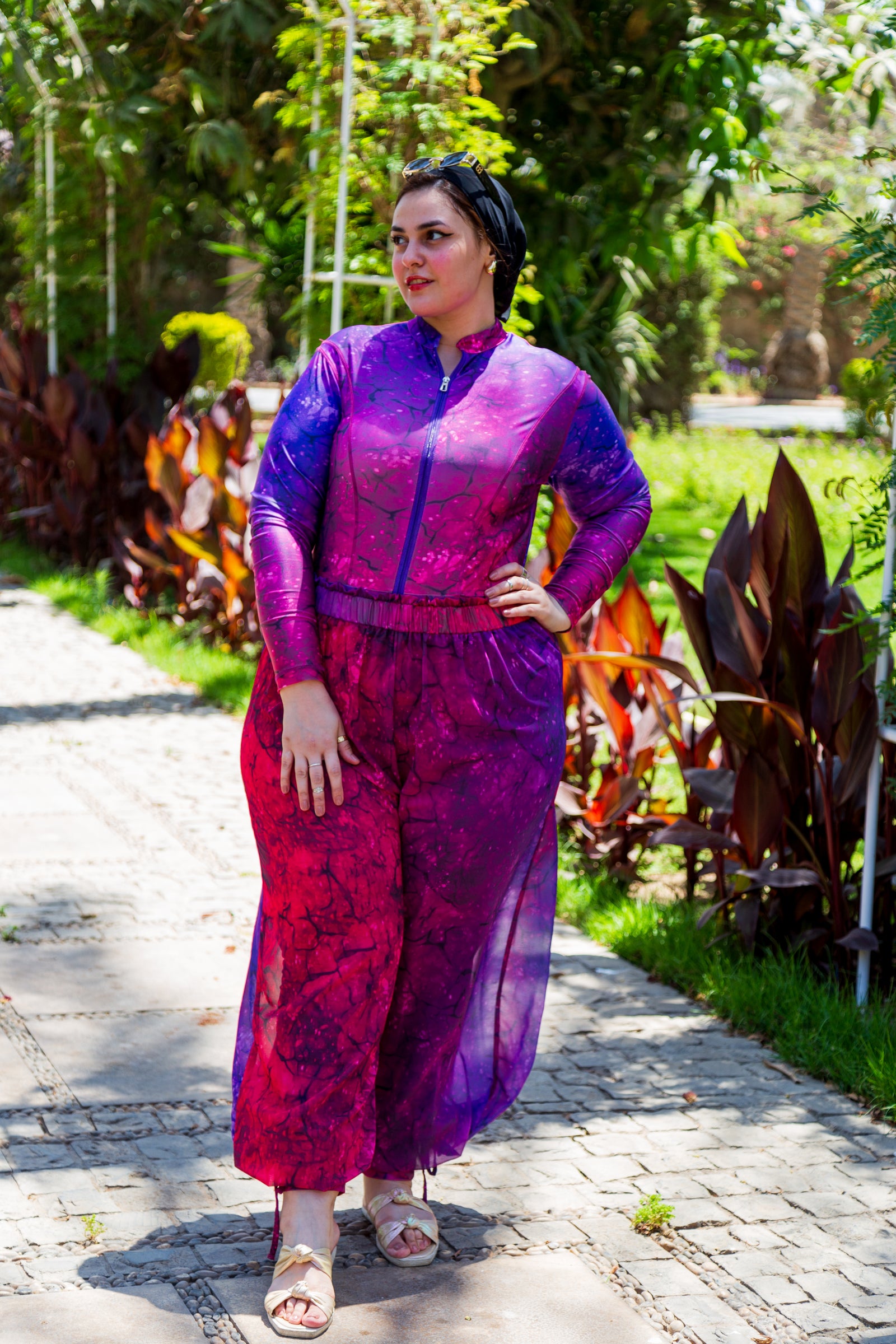 PInk thunder chiffon pants- Fuschia