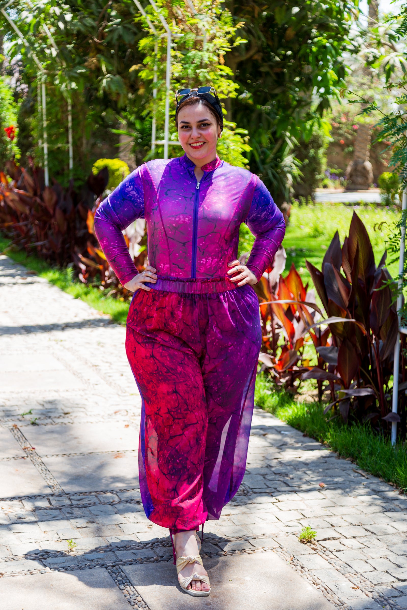 PInk thunder chiffon pants- Fuschia