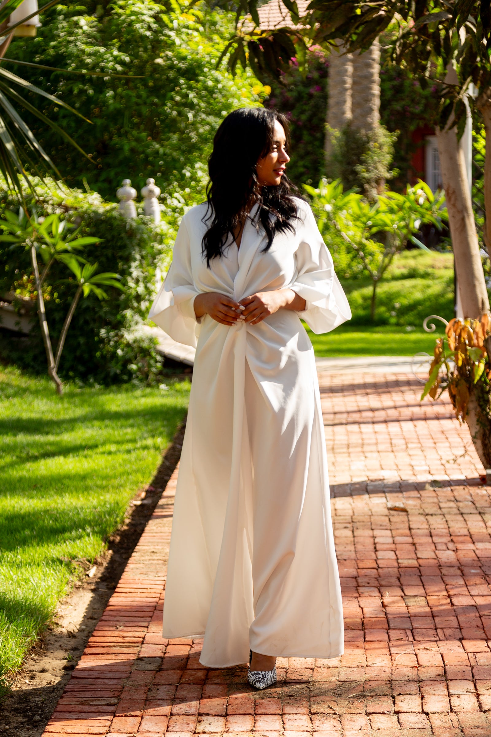 Front Twist Maxi Dress - White