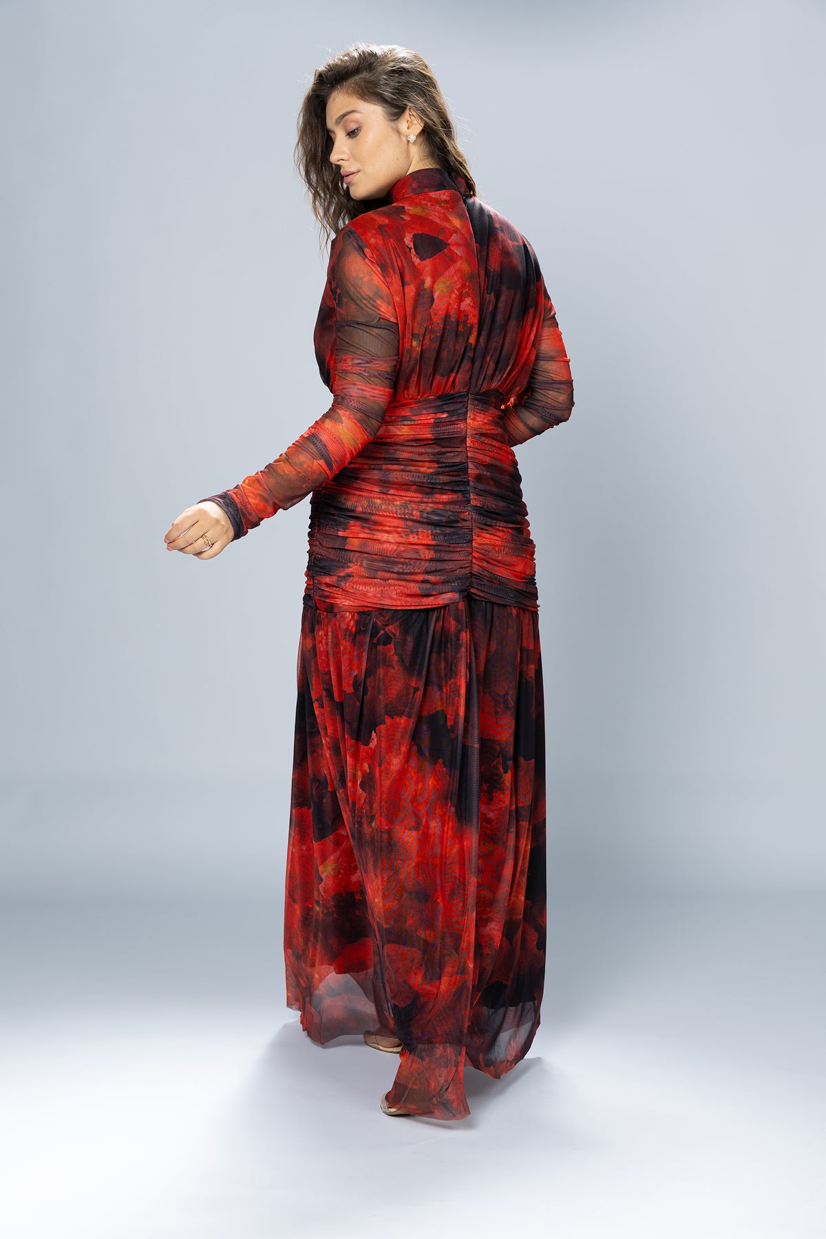 Bloom Ruched Tulle Maxi Dress