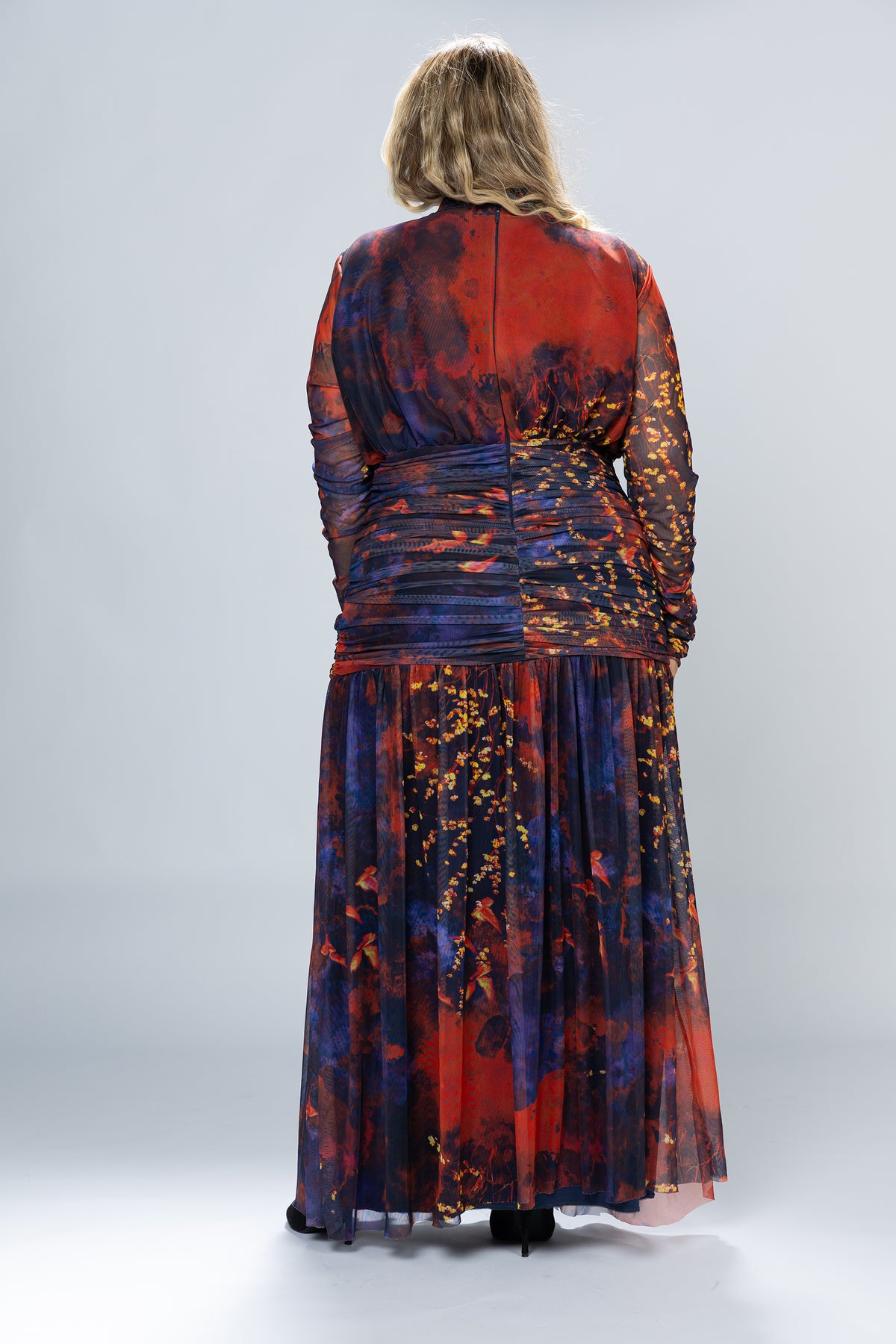 Dusk Ruched Tulle Maxi Dress