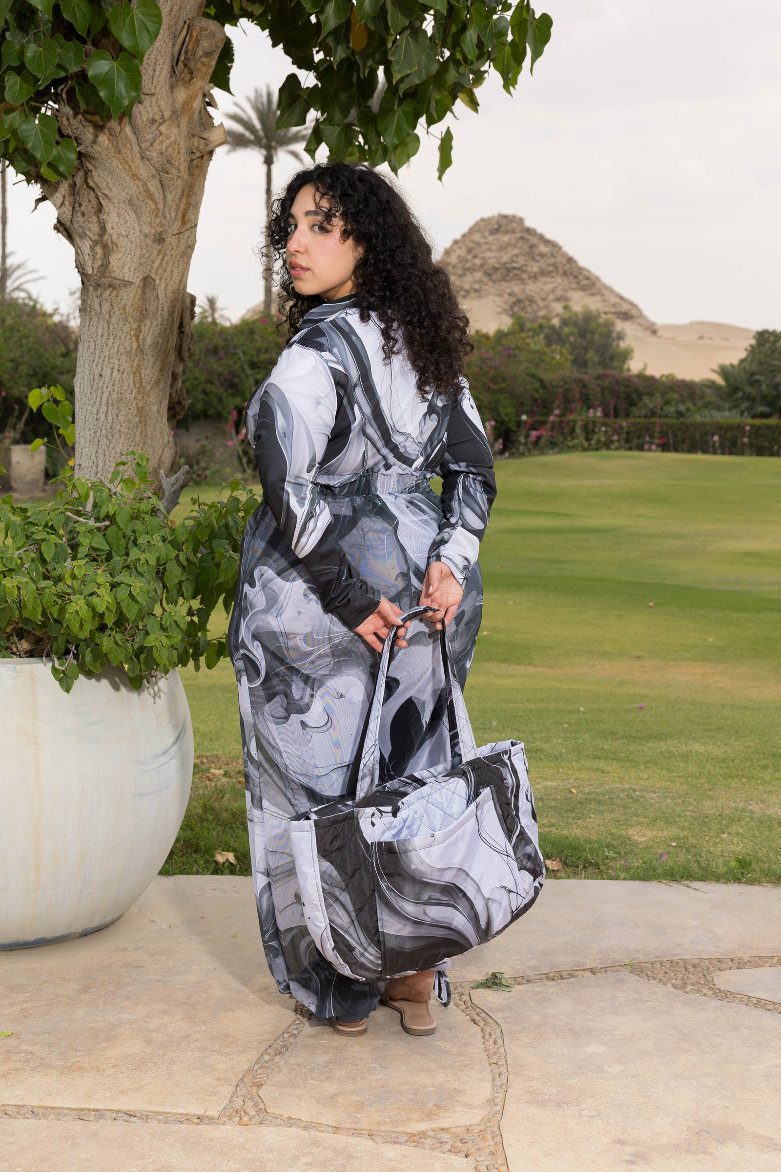 Noir Marble Burkini Set