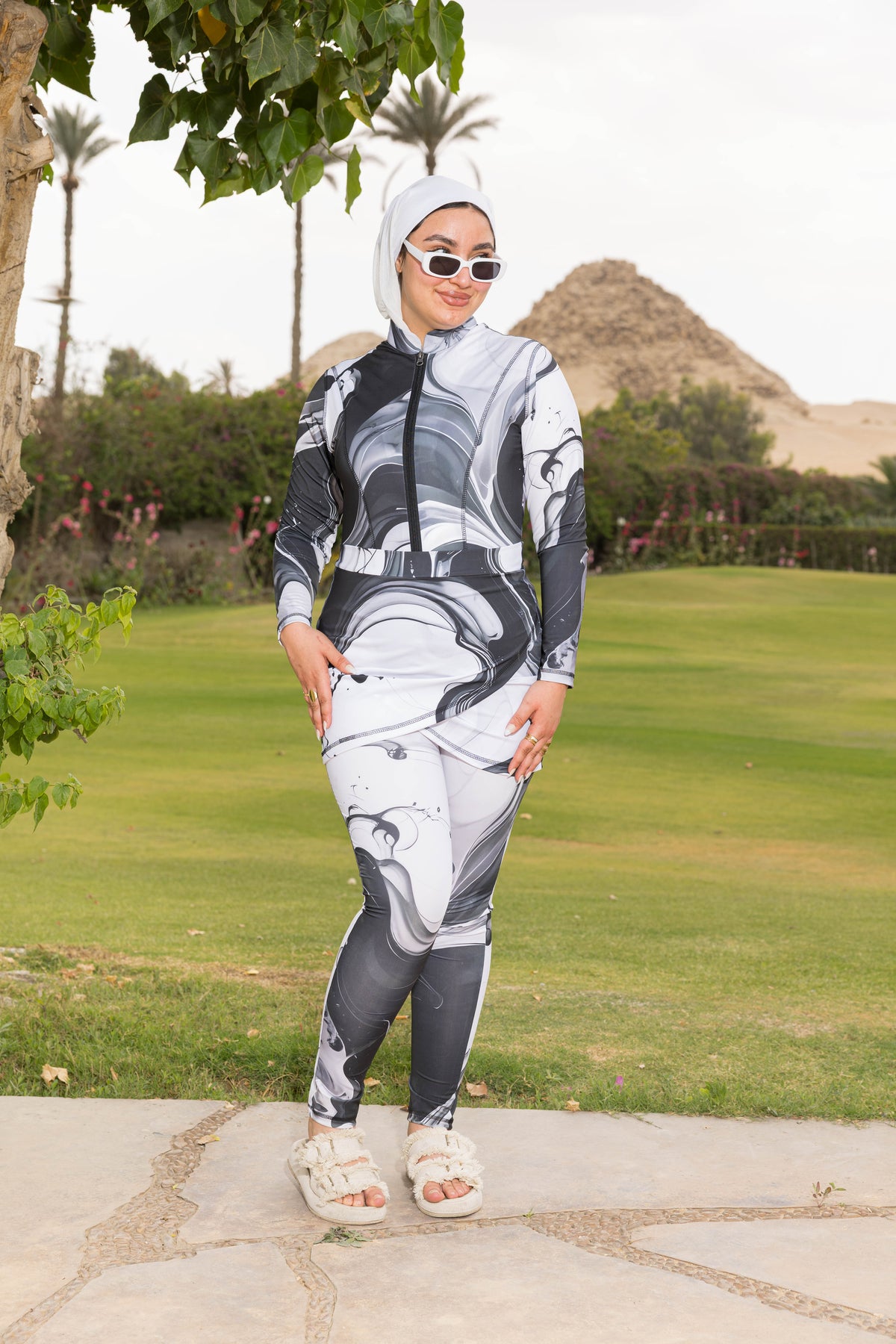 Noir Marble Basic Burkini