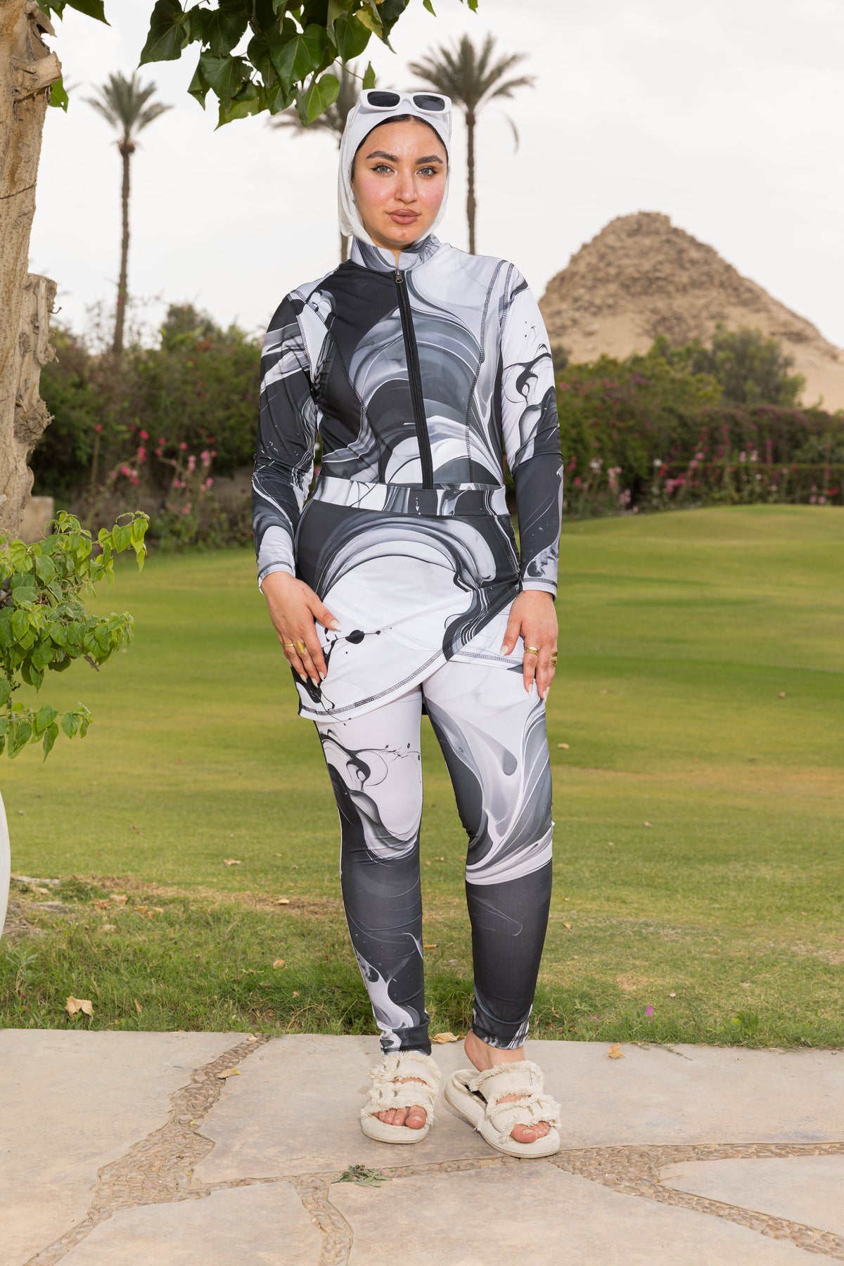 Noir Marble Basic Burkini