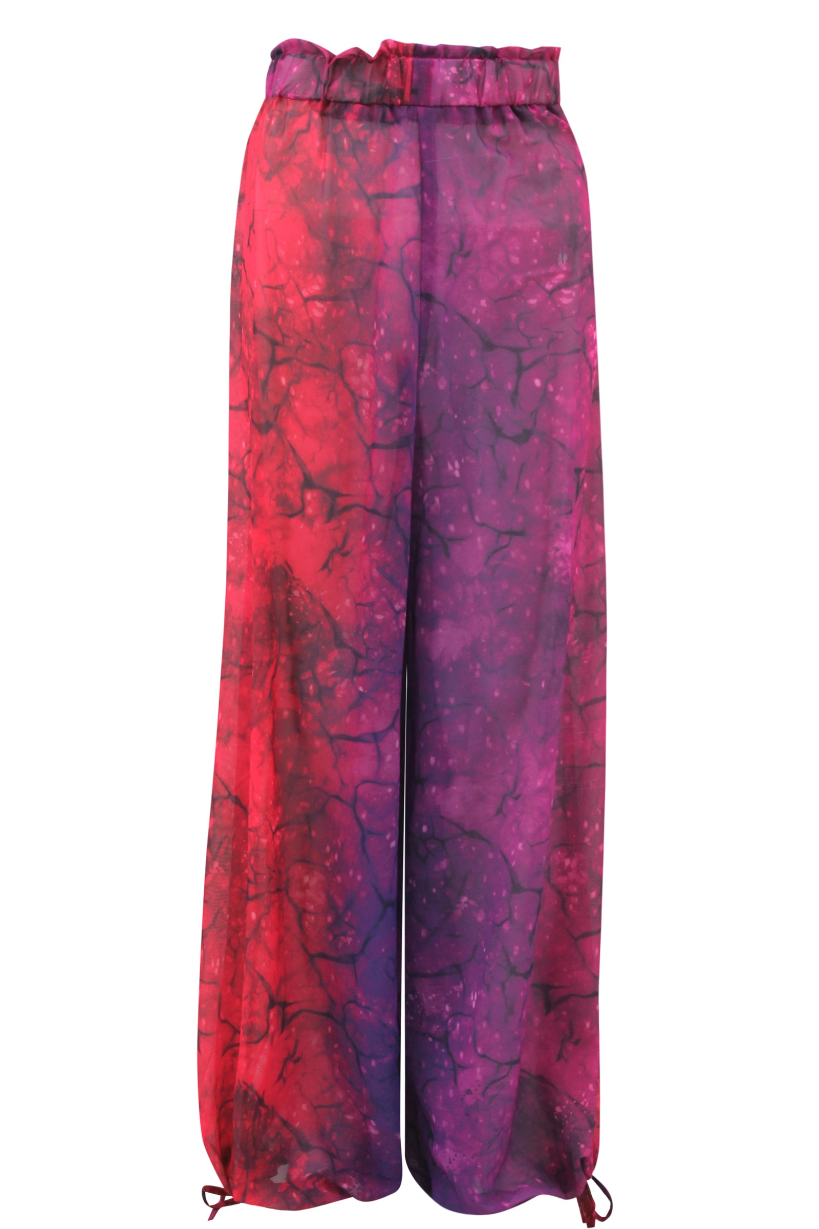 PInk thunder chiffon pants- Fuschia