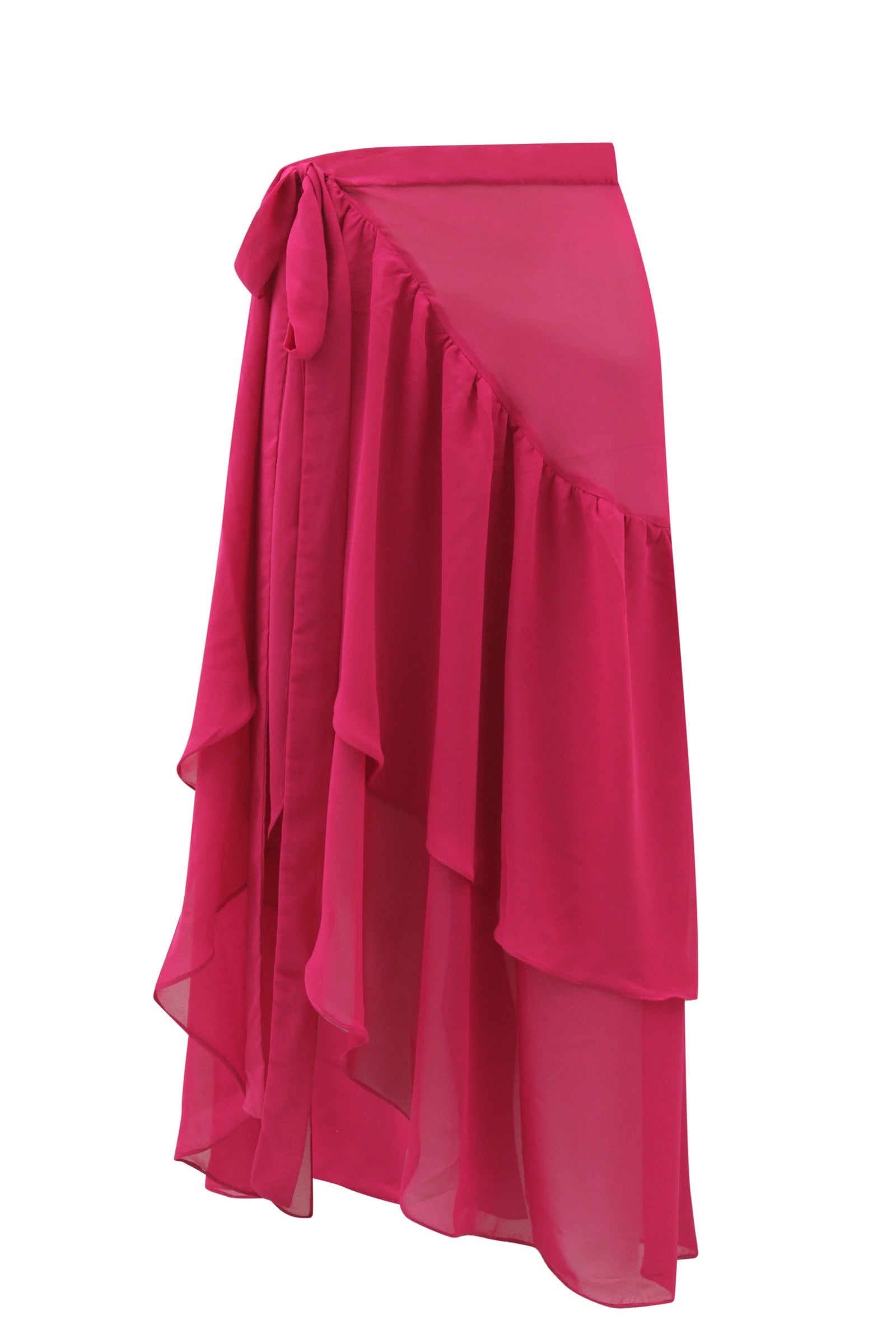 Cherry Chiffon wrap skirt - Fuschia