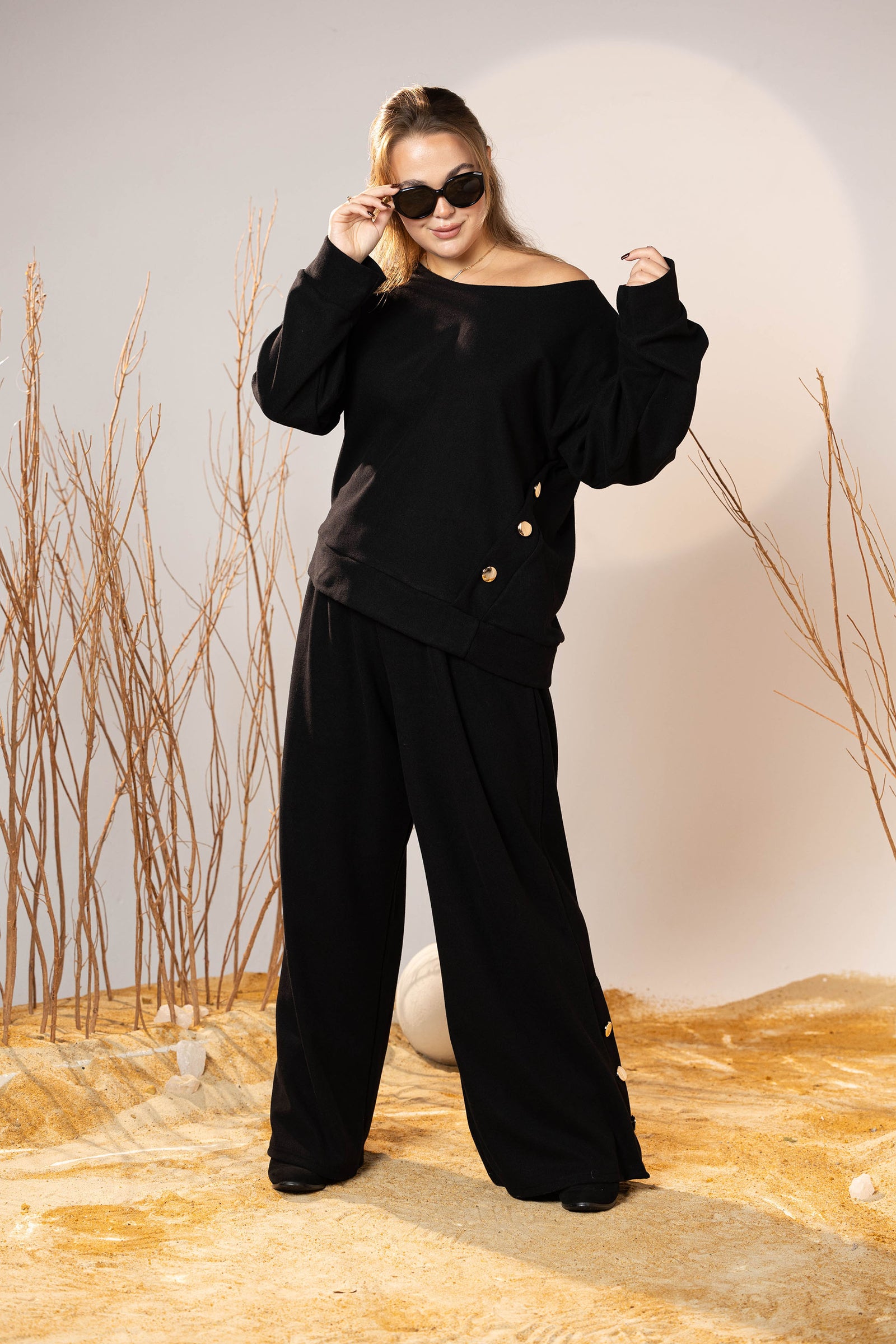 Black Luxe Cashmere Set